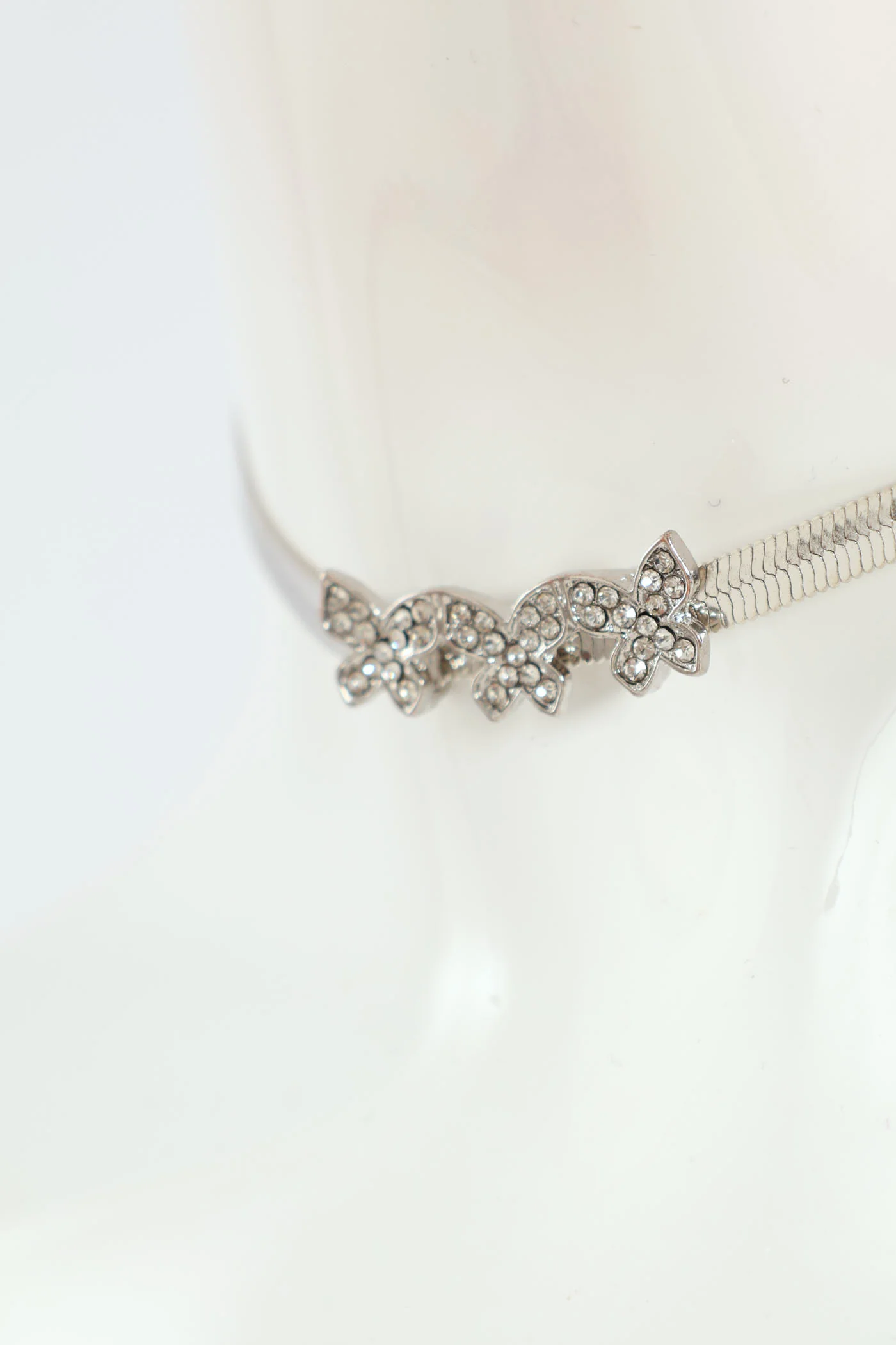 Flat Snake Chain Love Slogan Necklace - Silver - Image 2
