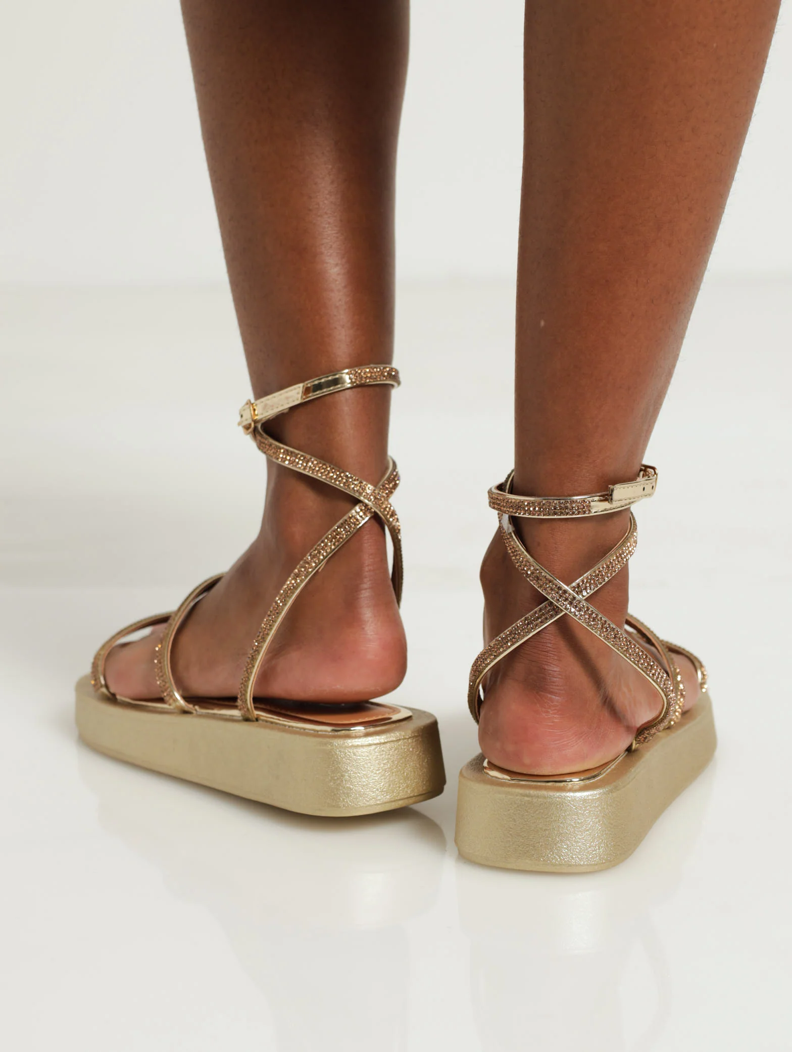 Flatform Embellish Ankle Strap Sandals - Image 2