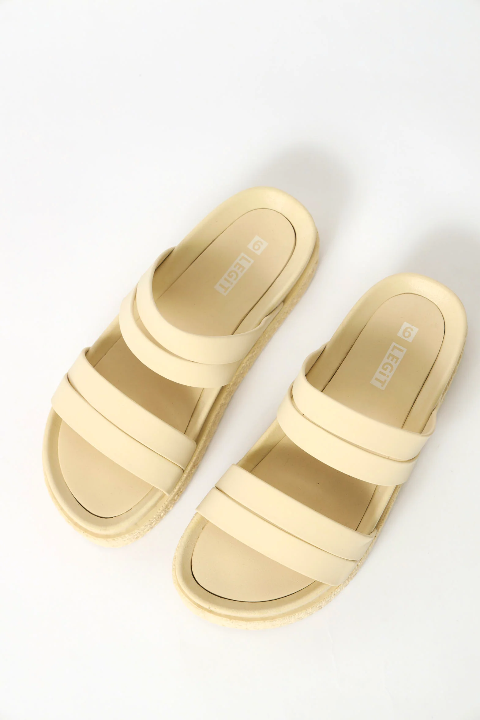Flatform Textured Randing Sandal - Bone
