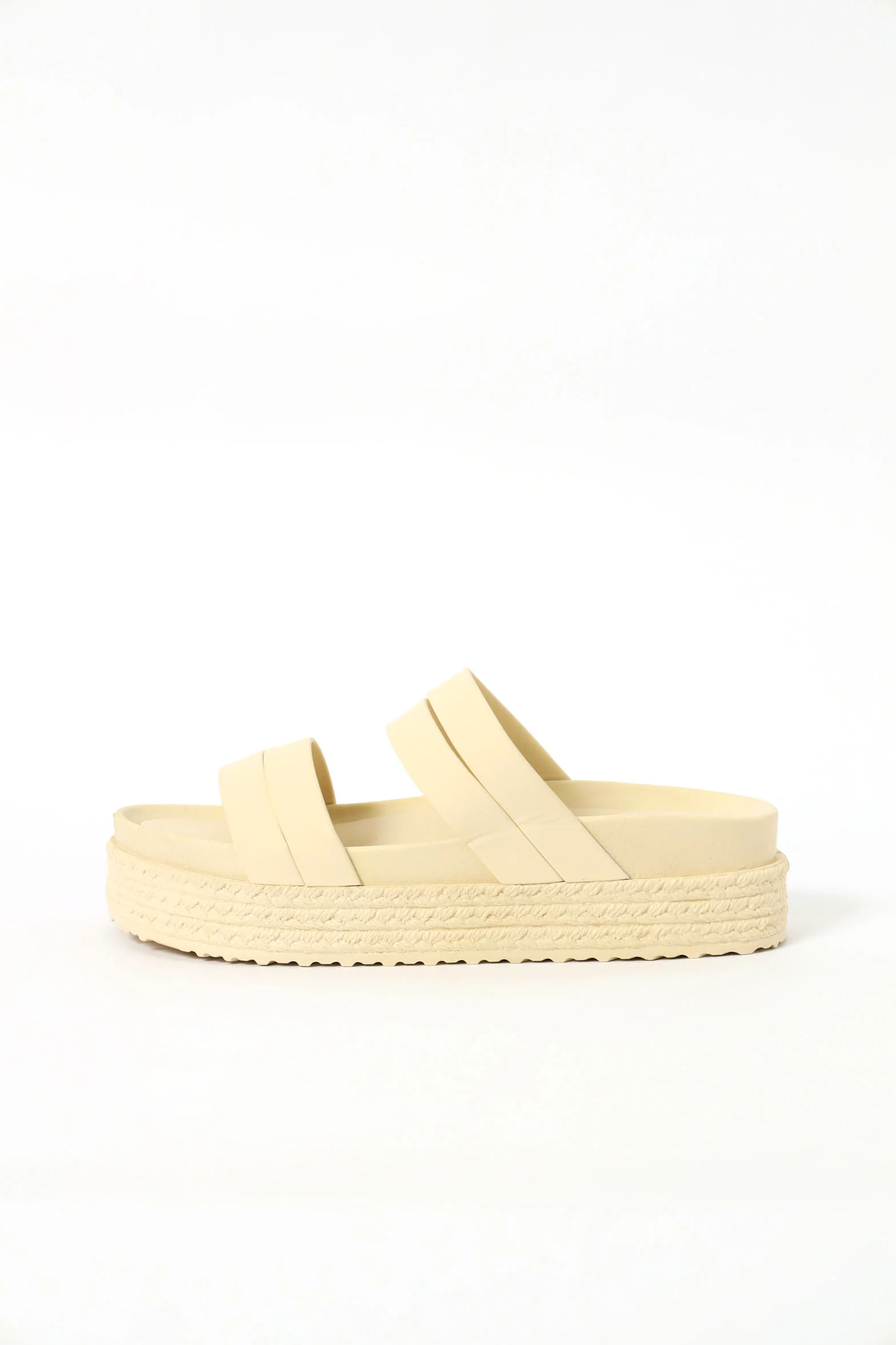 Flatform Textured Randing Sandal - Bone - Image 4