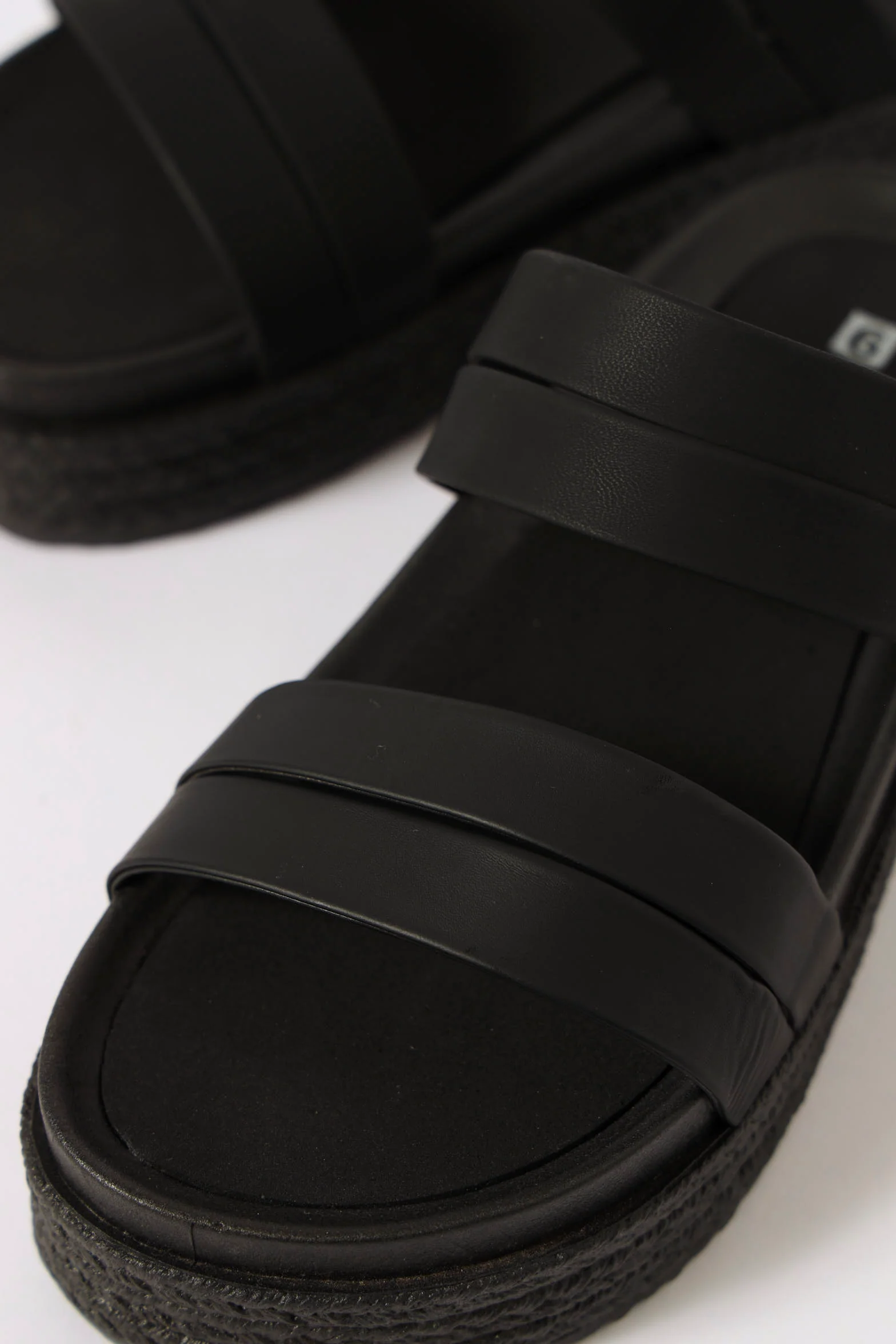 Flatform Textured Sandal - Black - Image 2