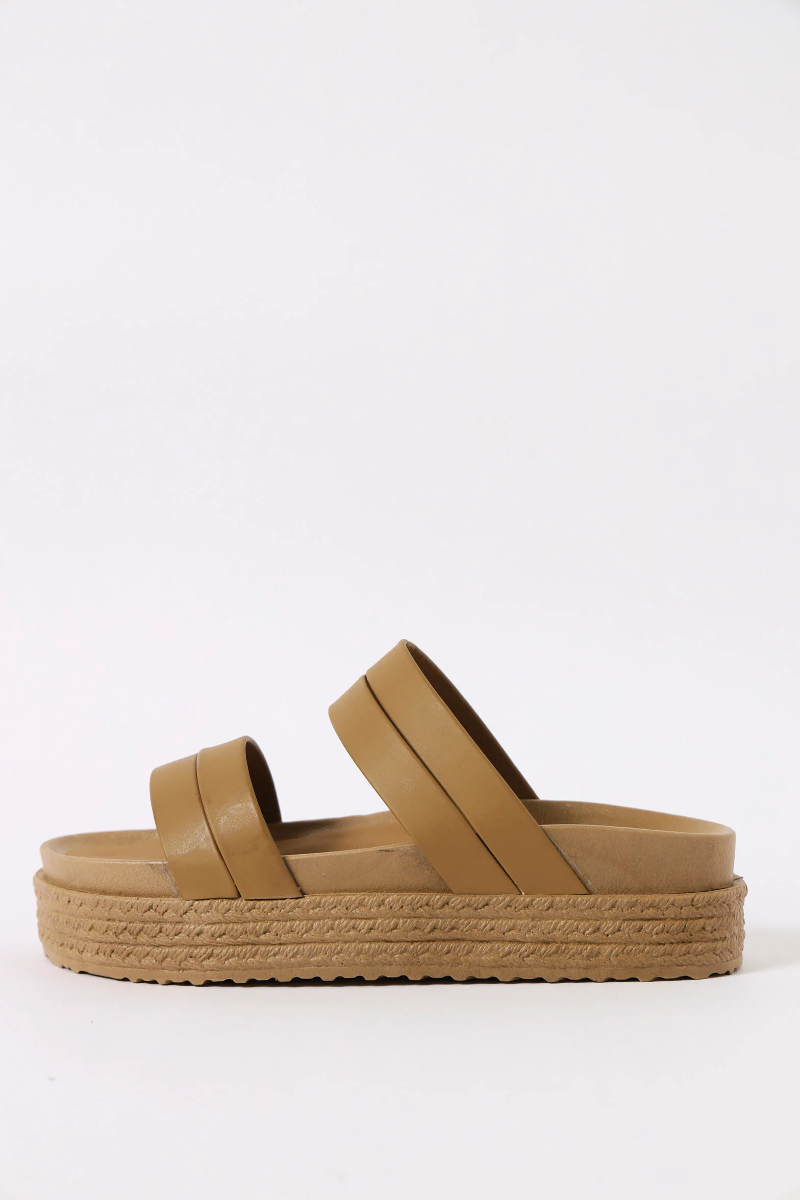 Flatform Textured Sandal - Tan - Image 3