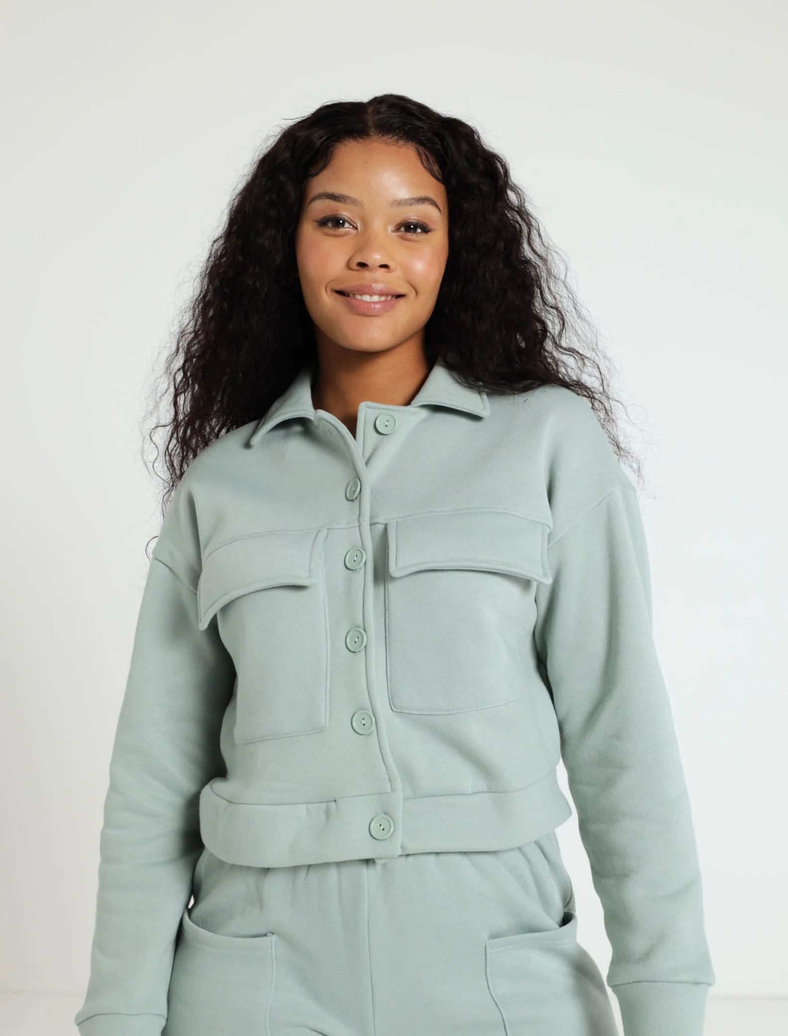 Fleece Button Front Sweater