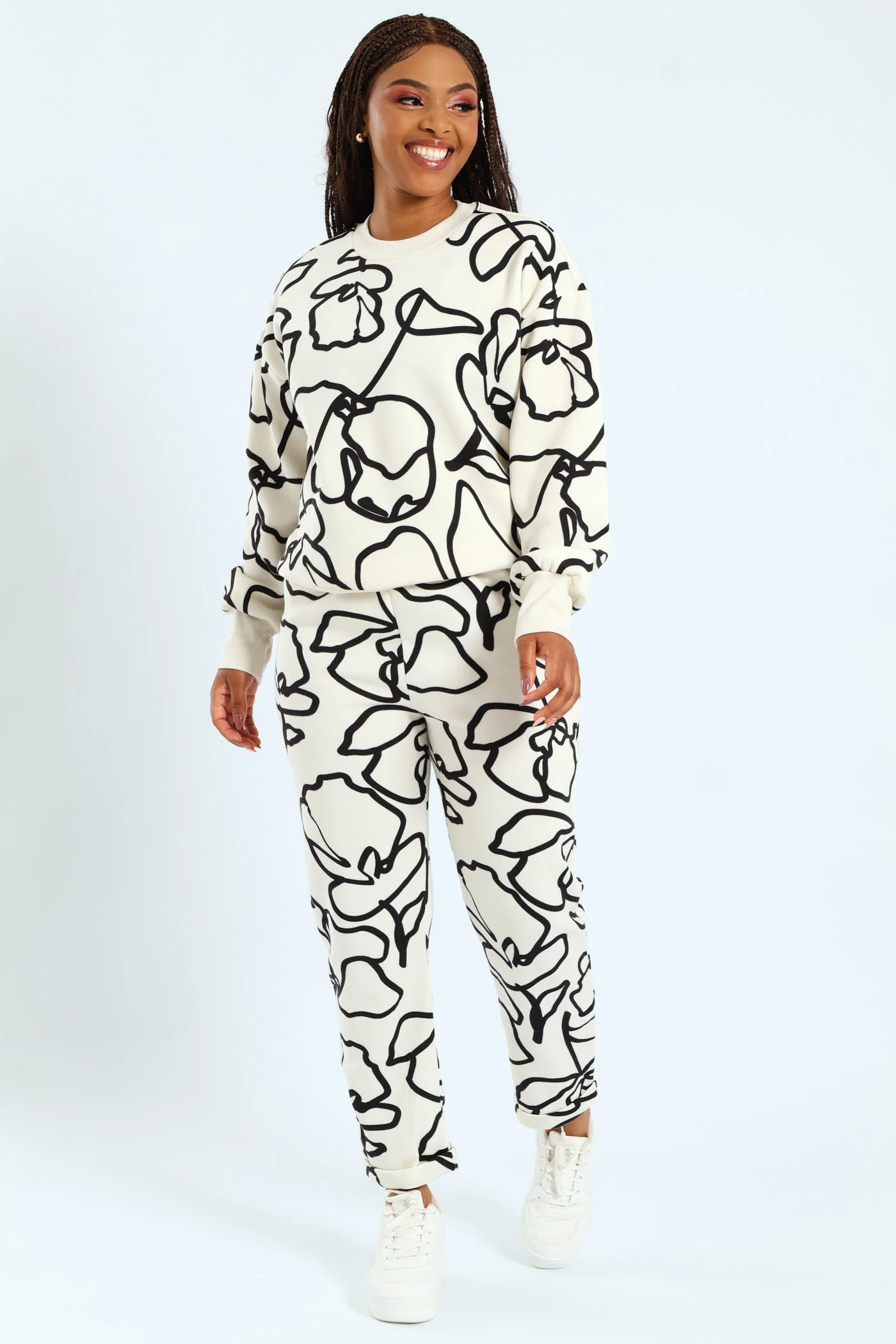 Fleece Jogger - Beige/Black - Image 2