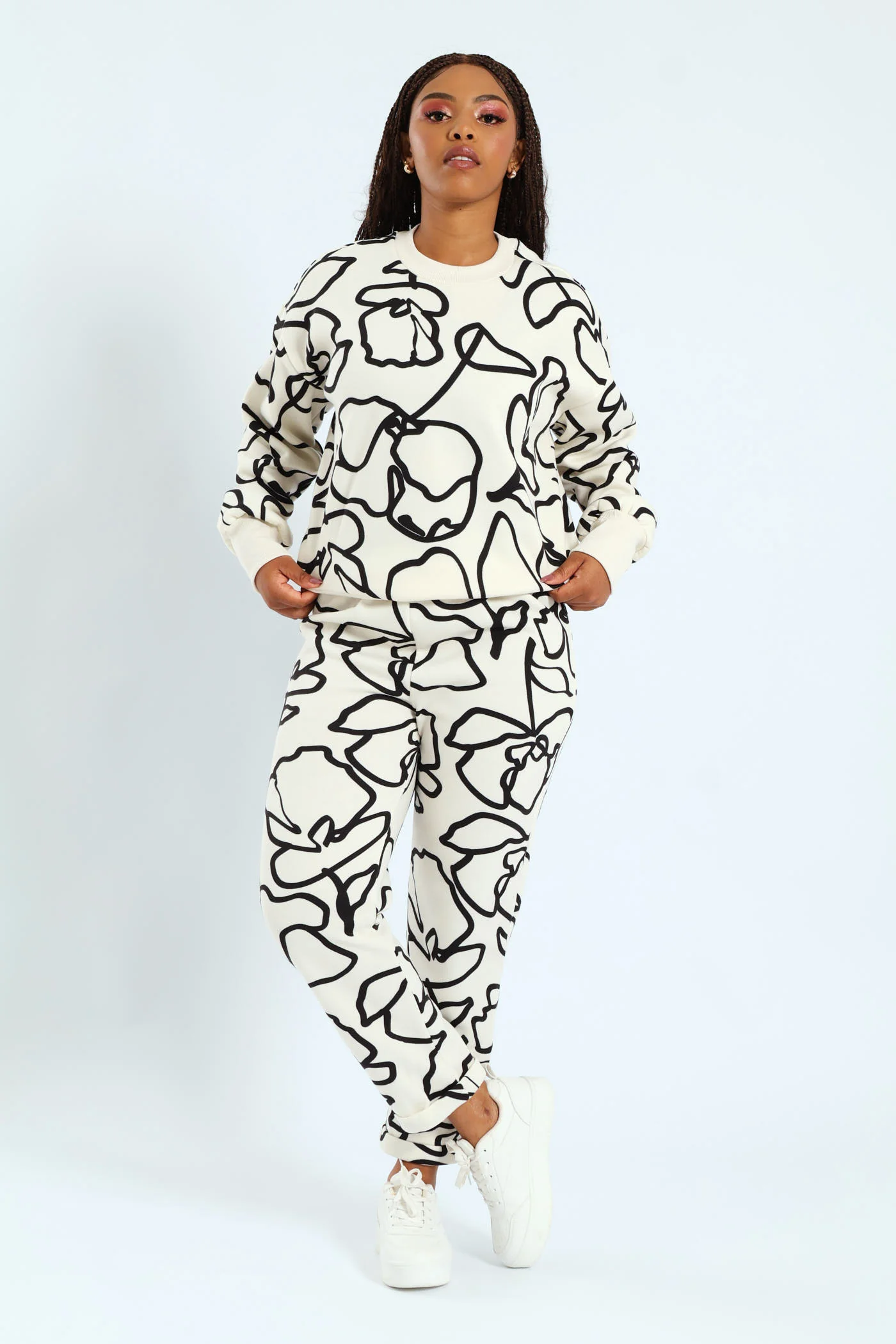 Fleece Jogger - Beige/Black - Image 3