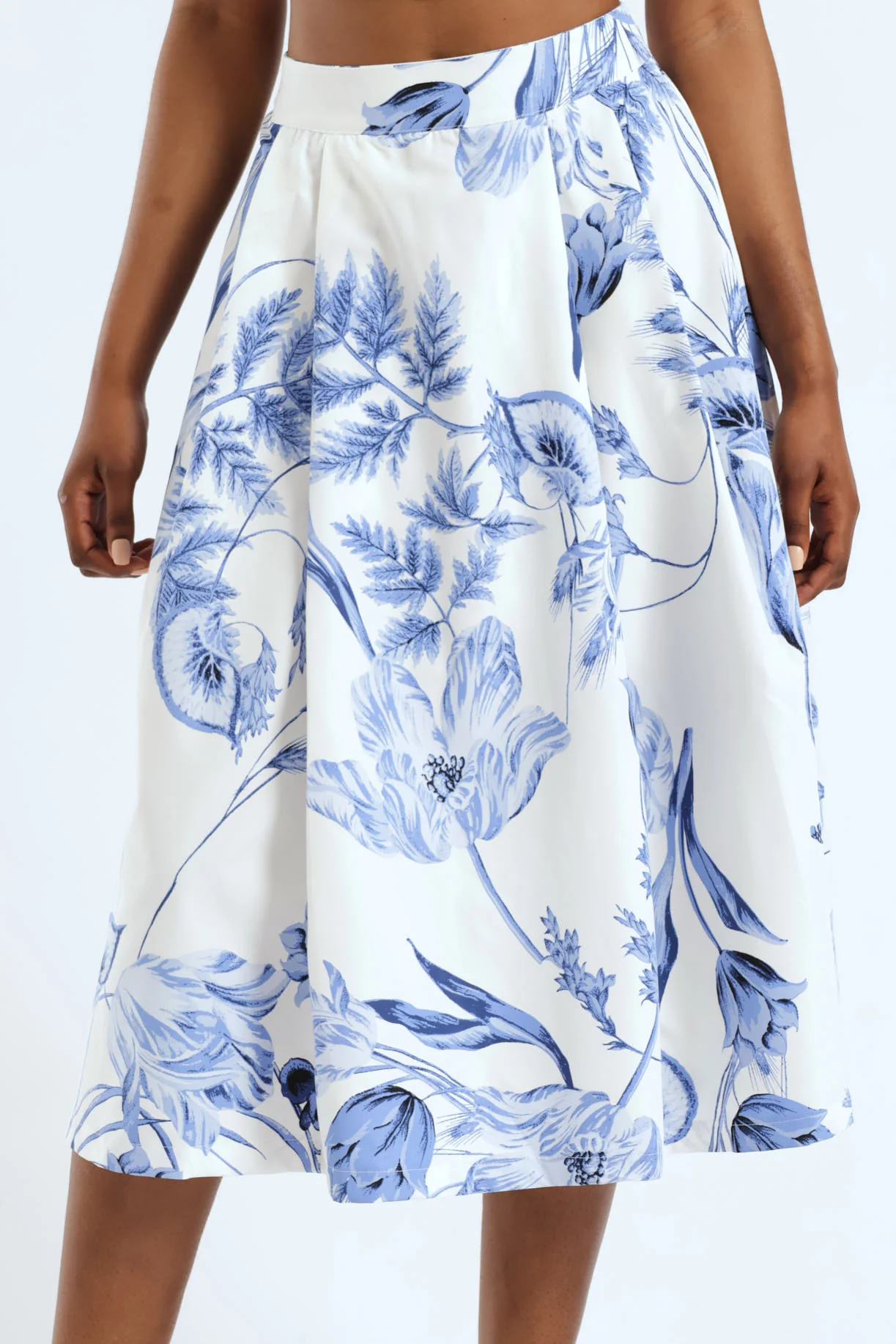 Floral Poplin Midaxi Skirt - Multi