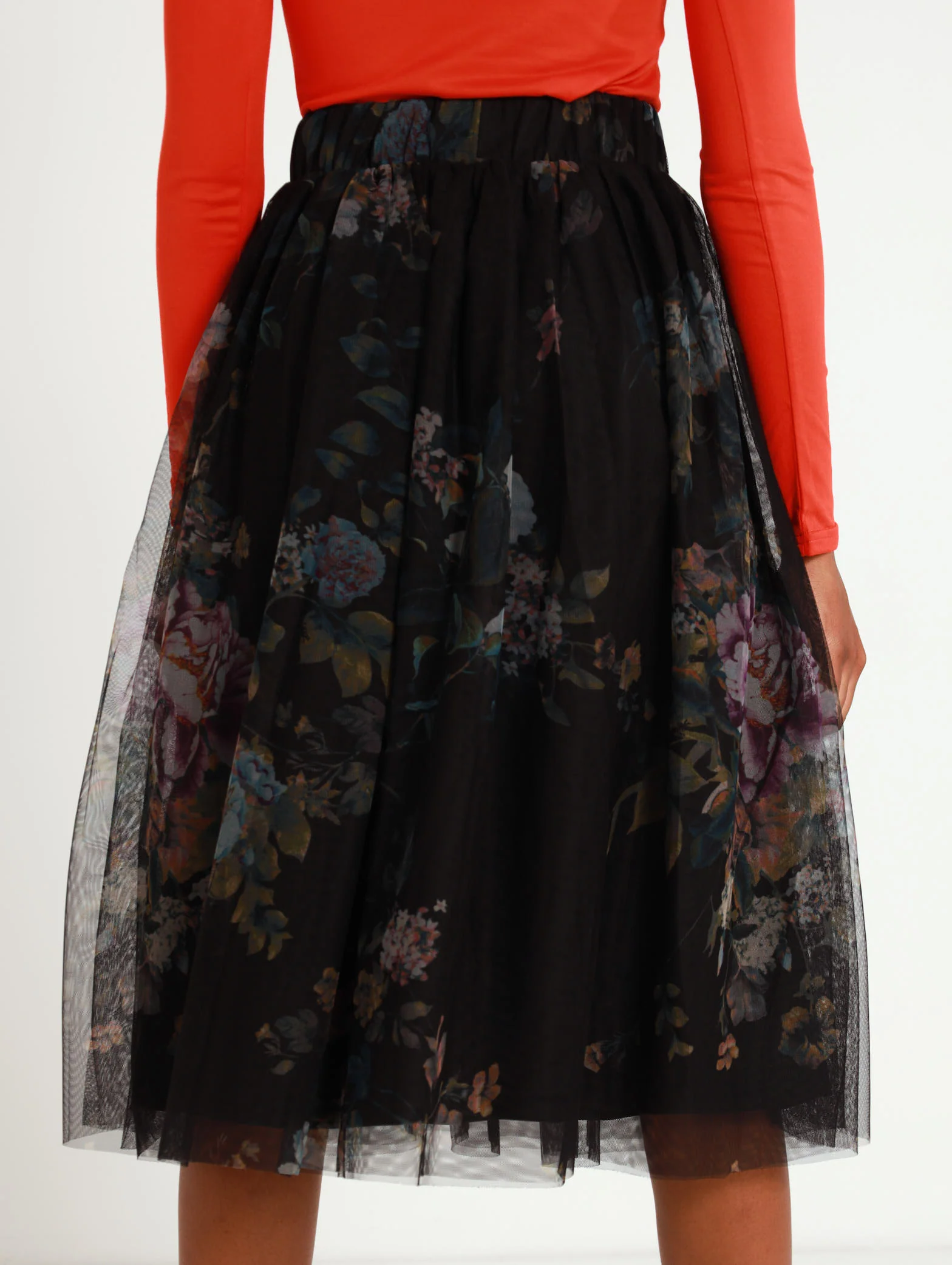 Floral Print Mesh Prom Skirt - Image 4