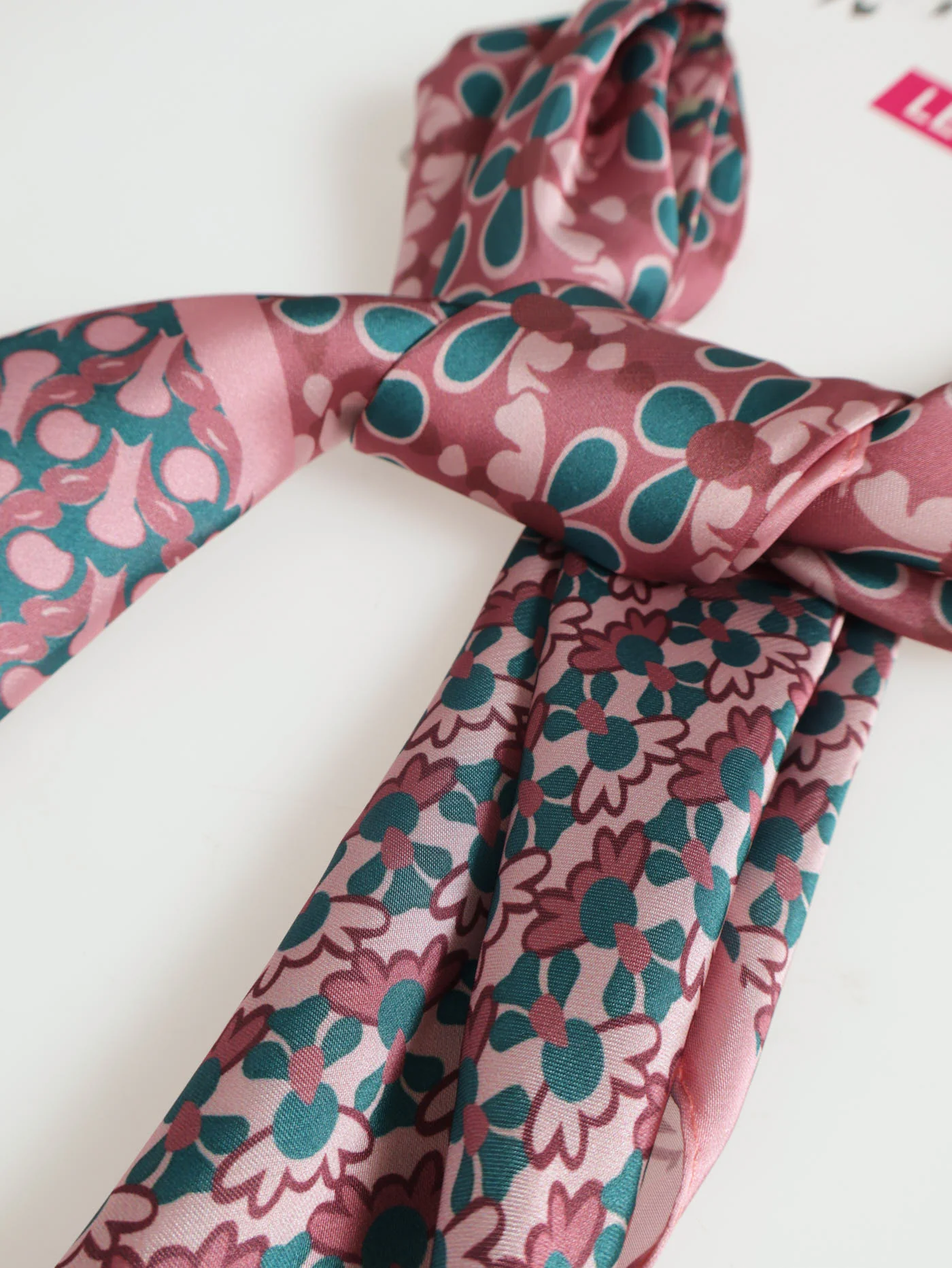 Floral Printed Satin Scarf - Image 2