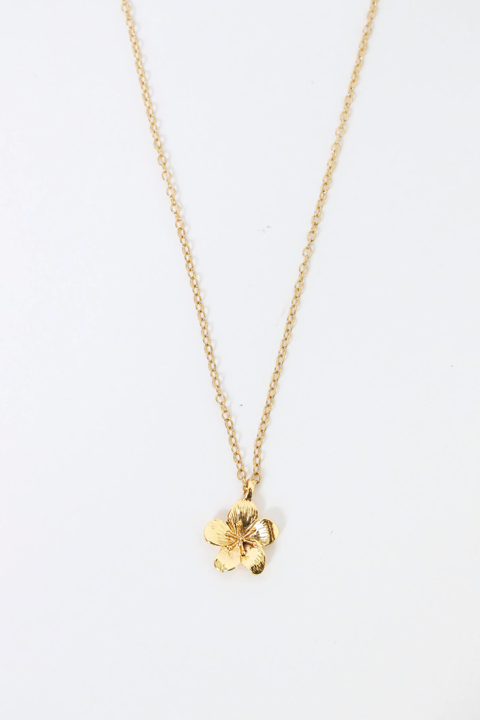 Flower Pendant Necklace - Gold - Image 2