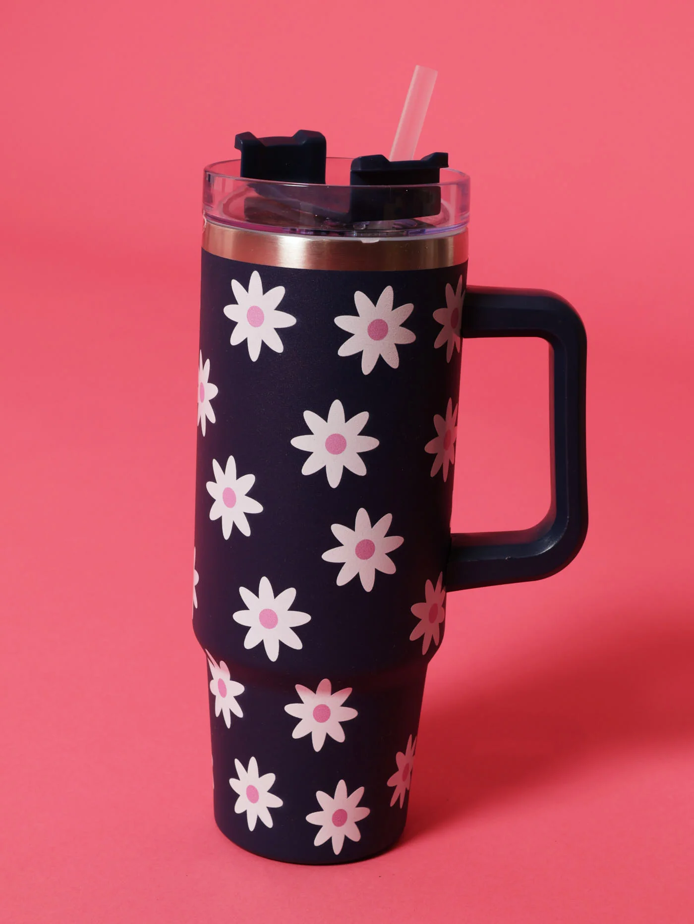 Flower Print Large Cup - Navy - Image 2