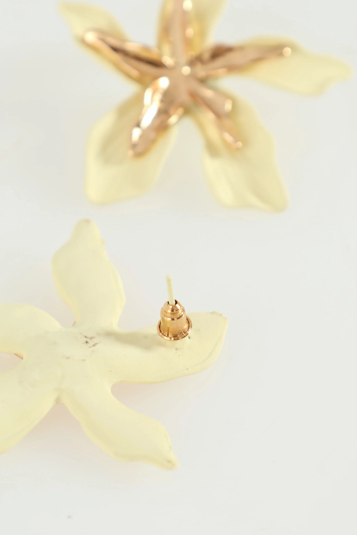 Flower Statement Earrings - Cream - Image 2