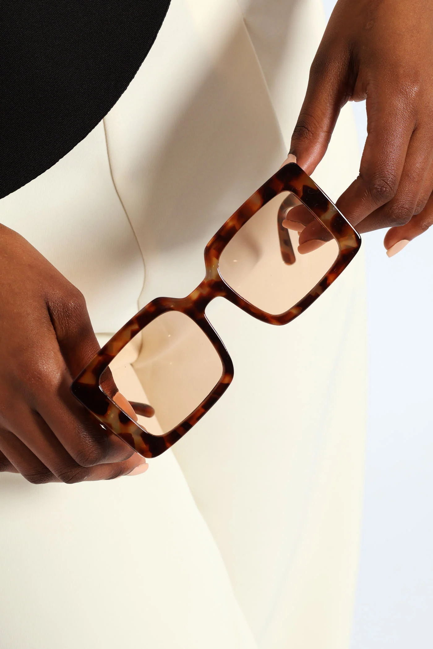 Foil Temple Statement Sunglasses - Brown - Image 3