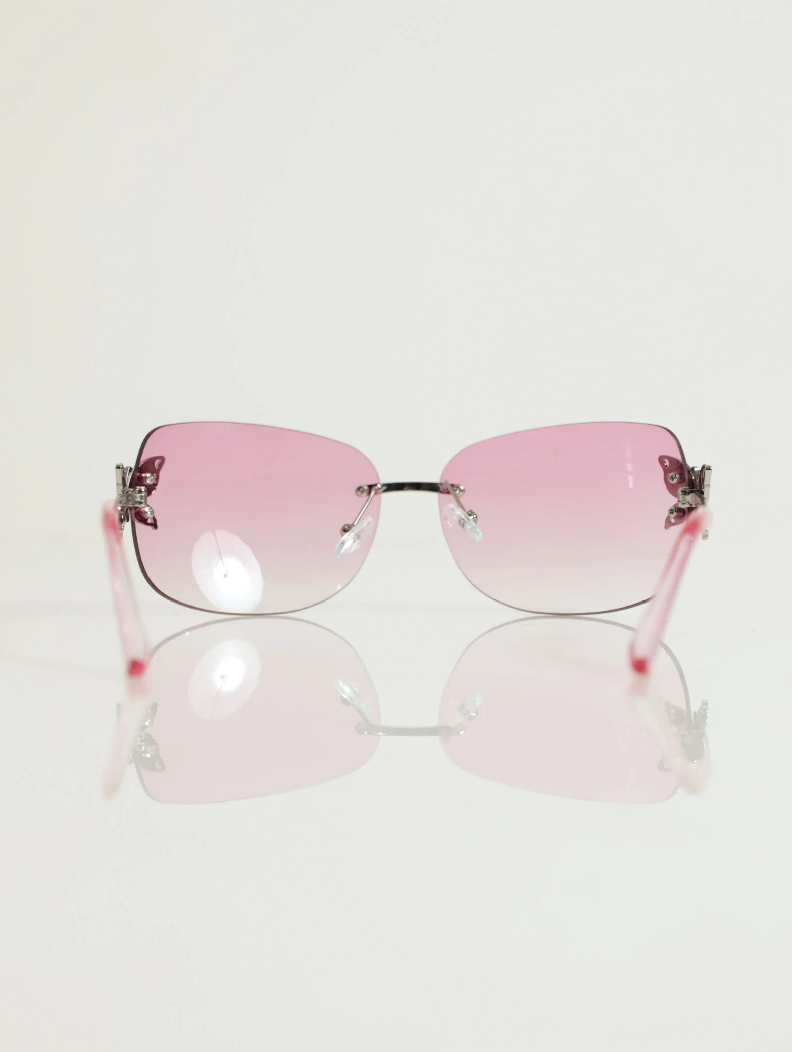 Frameless Ombre Butterfly Detail Sunglasses - Image 3