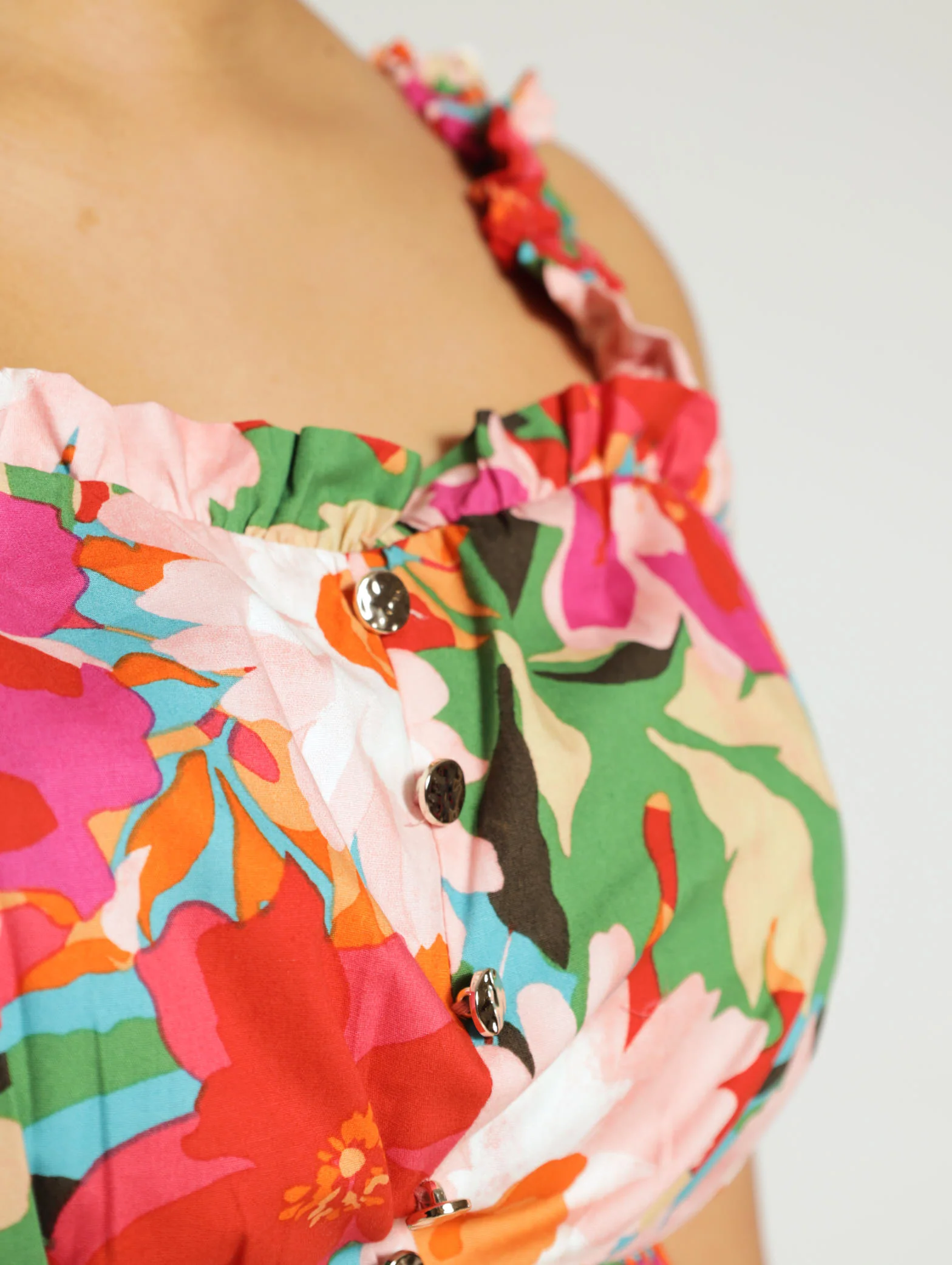 Frill Detail Poplin Floral Cami - Image 4