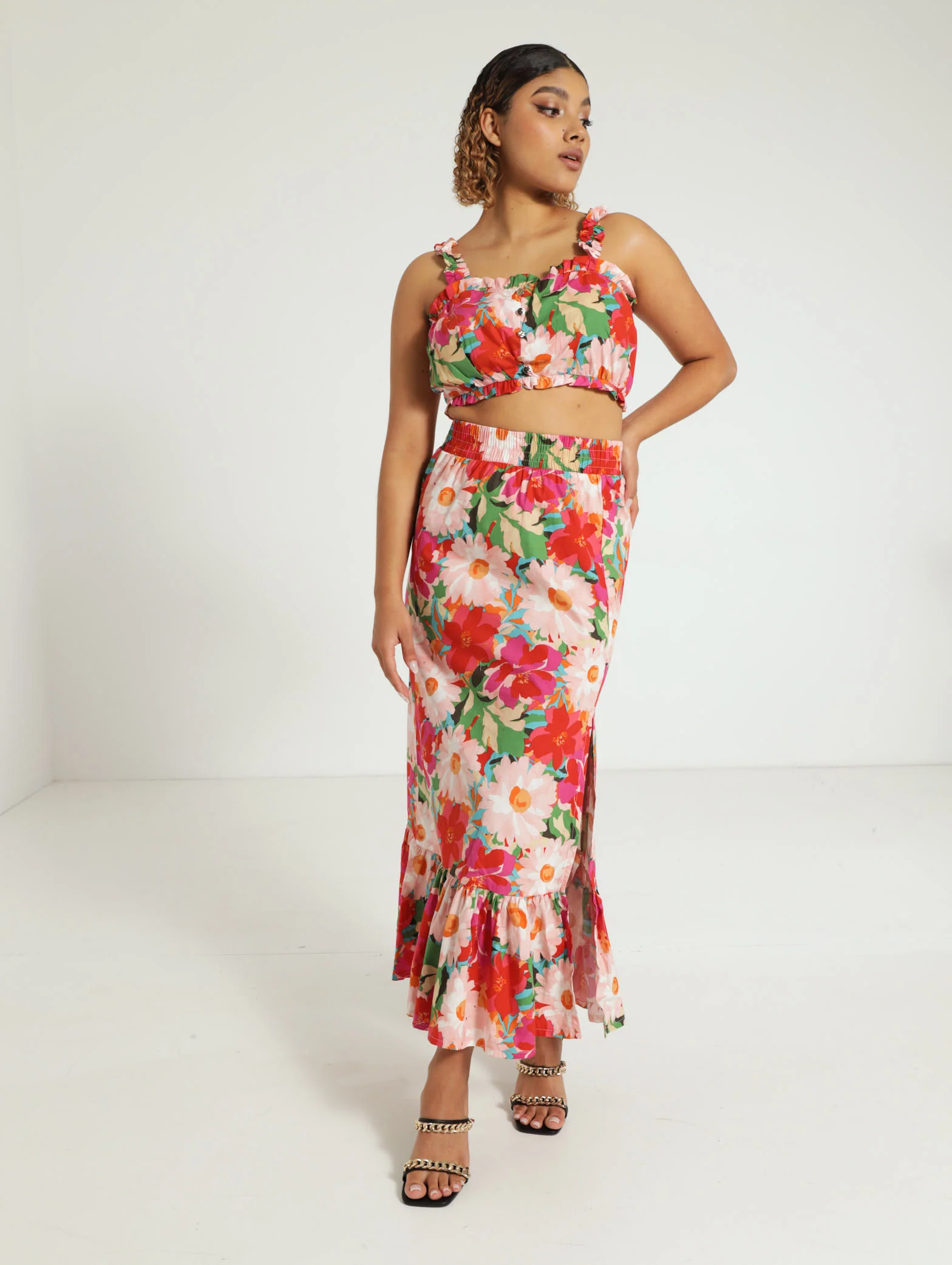 Frill Detail Poplin Floral Cami - Image 5