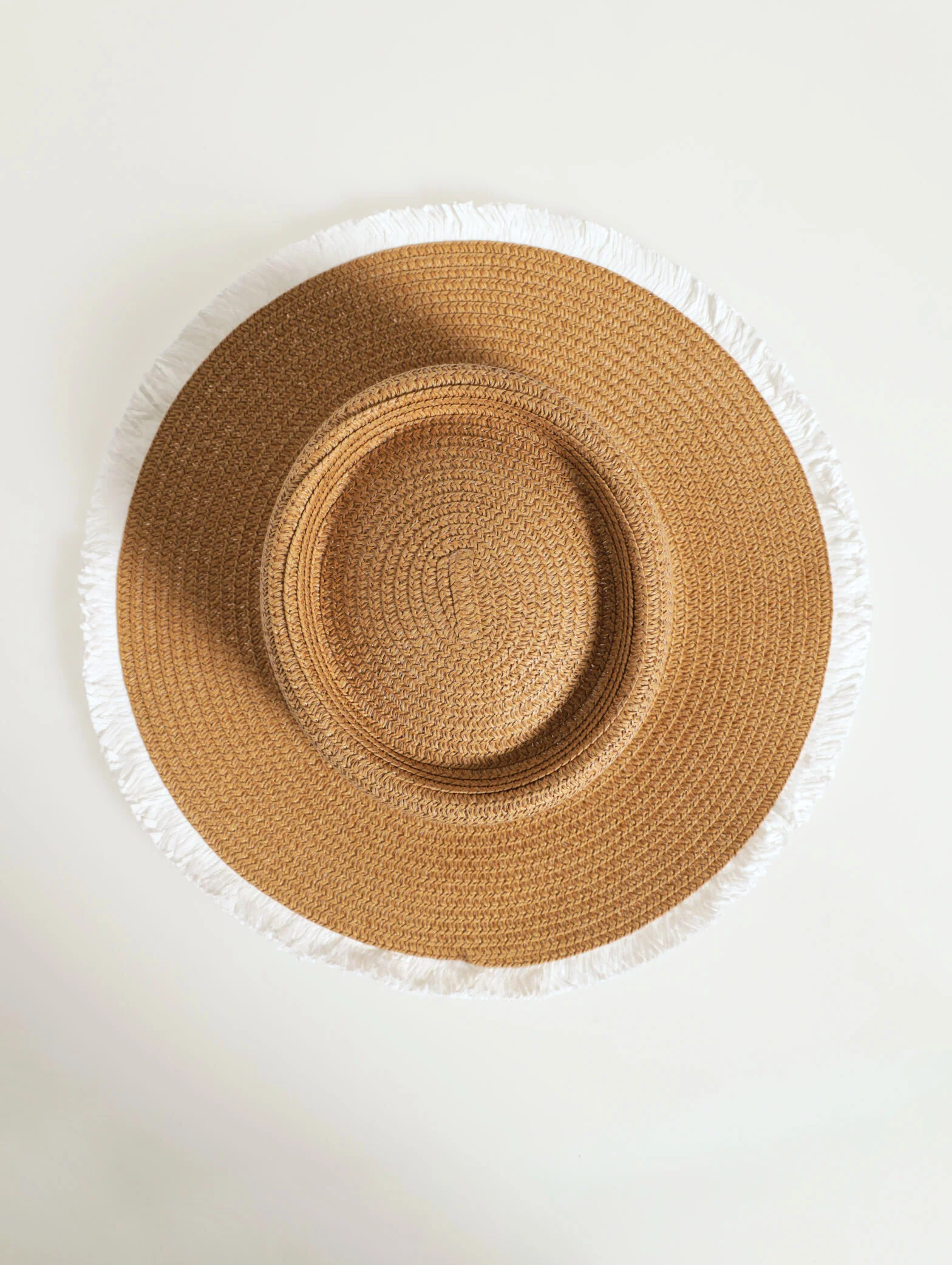 Fringed Straw Boater Hat