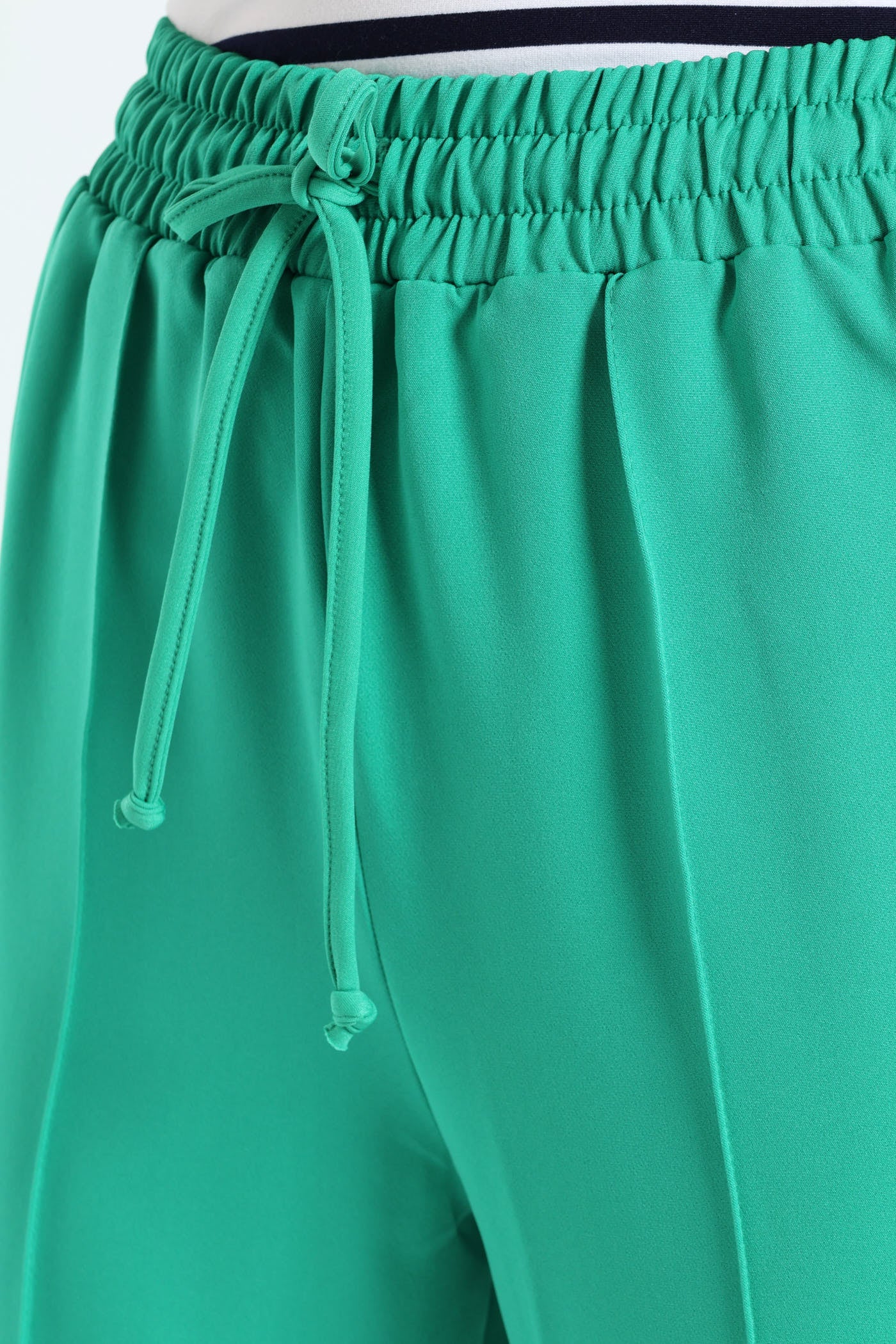 Front Pin Tuck Barbi Slim Leg Pants - Dark Green - Image 2