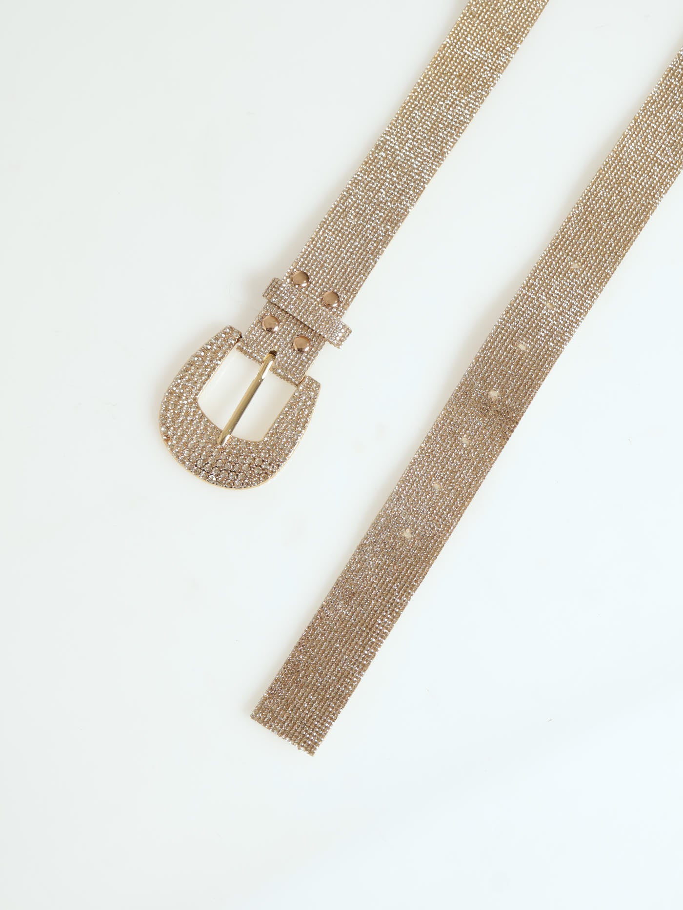 Full Diamante Fashion Belt - Gold