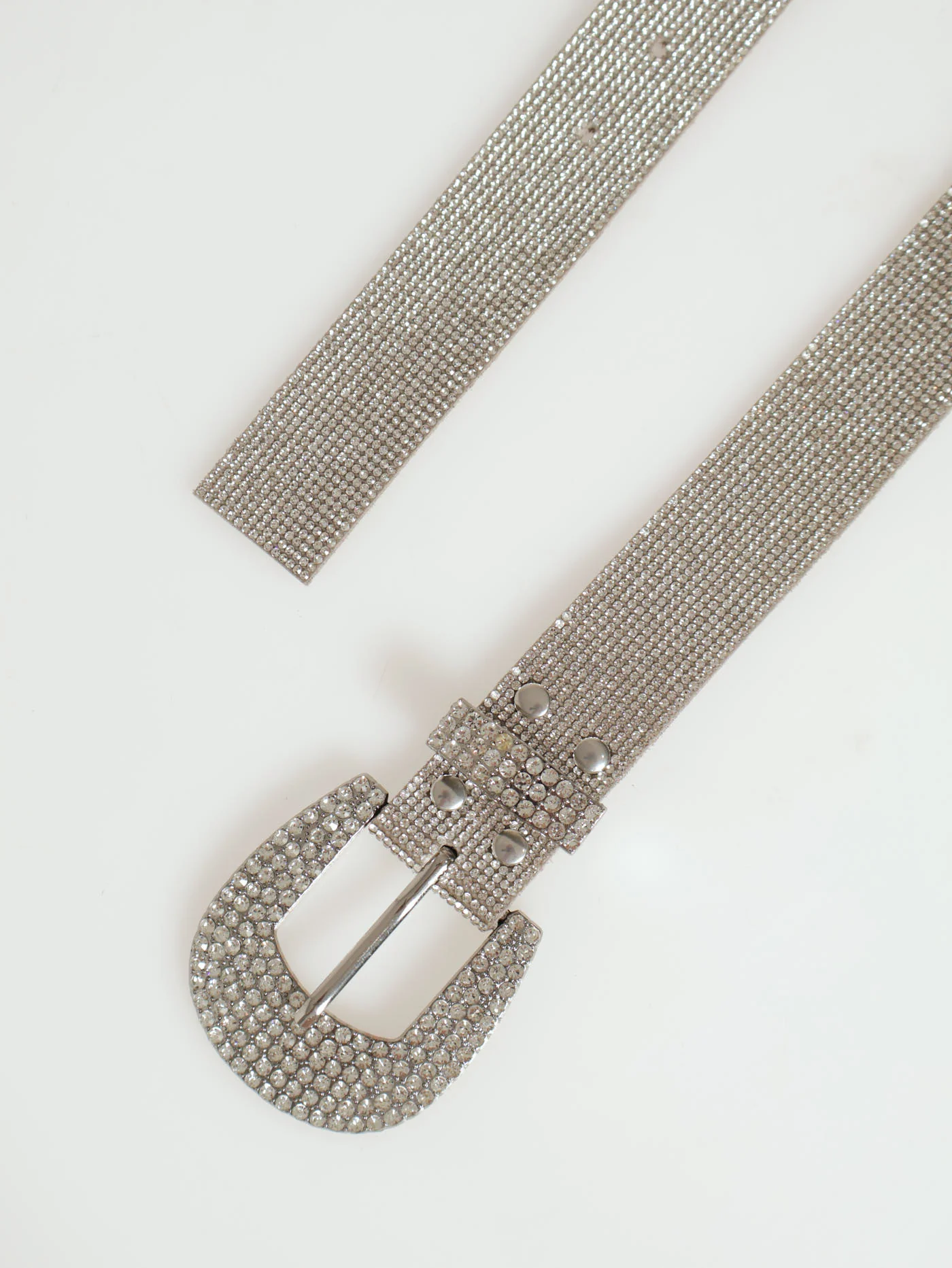 Full Diamante Fashion Belt - Silver