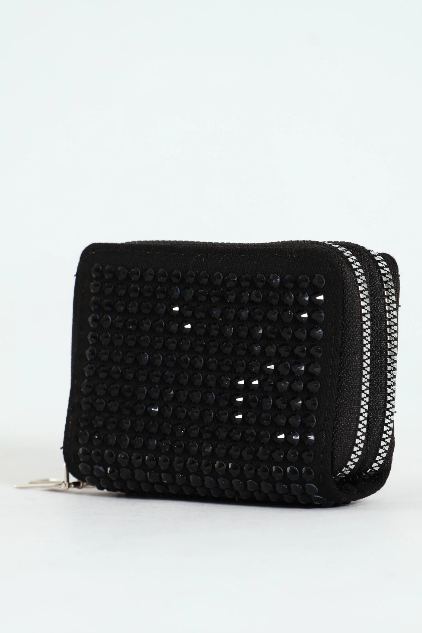 Full Gem Double Zip Wallet - Black