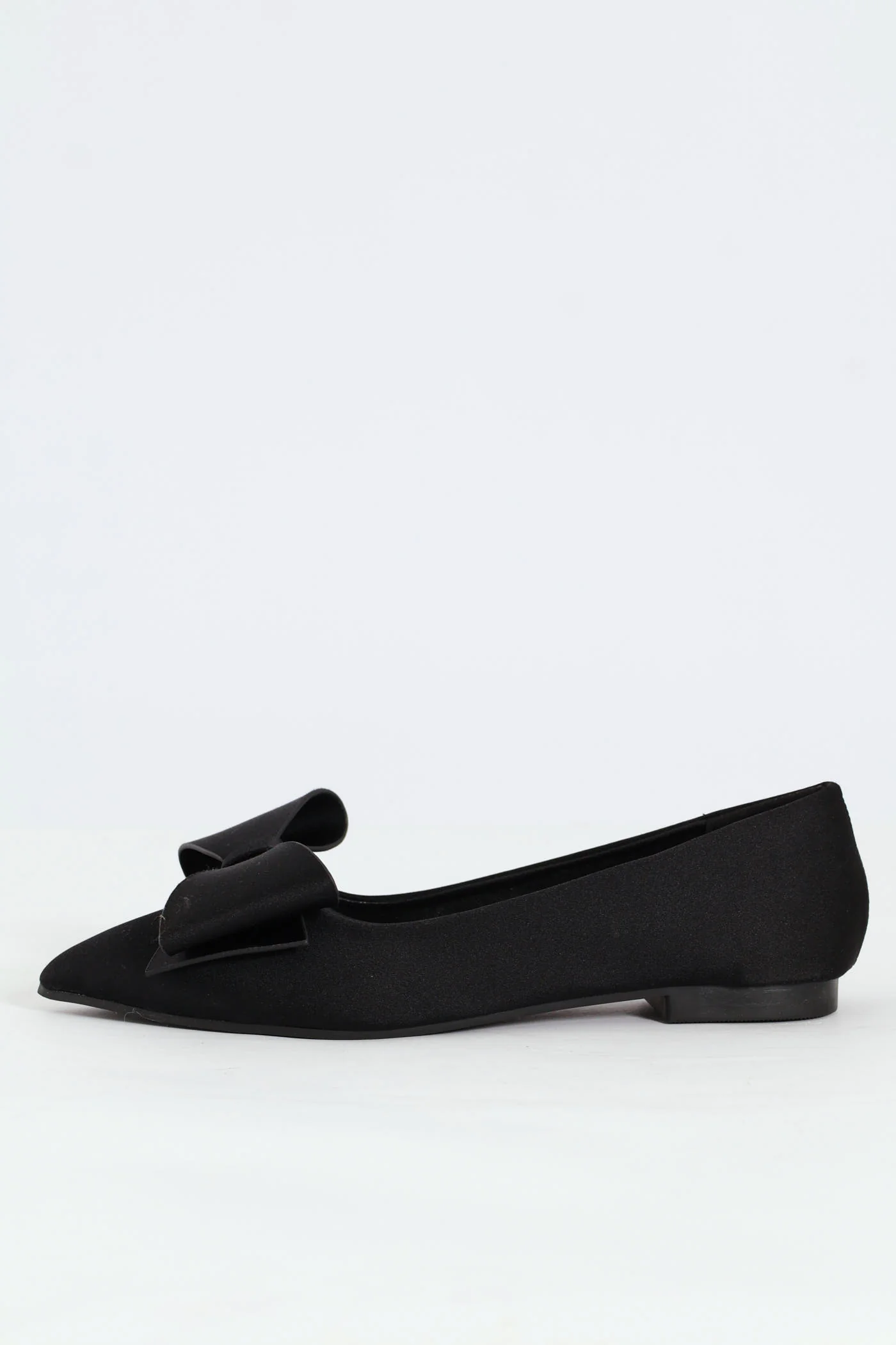 Full Satin Pointy Pump - Black