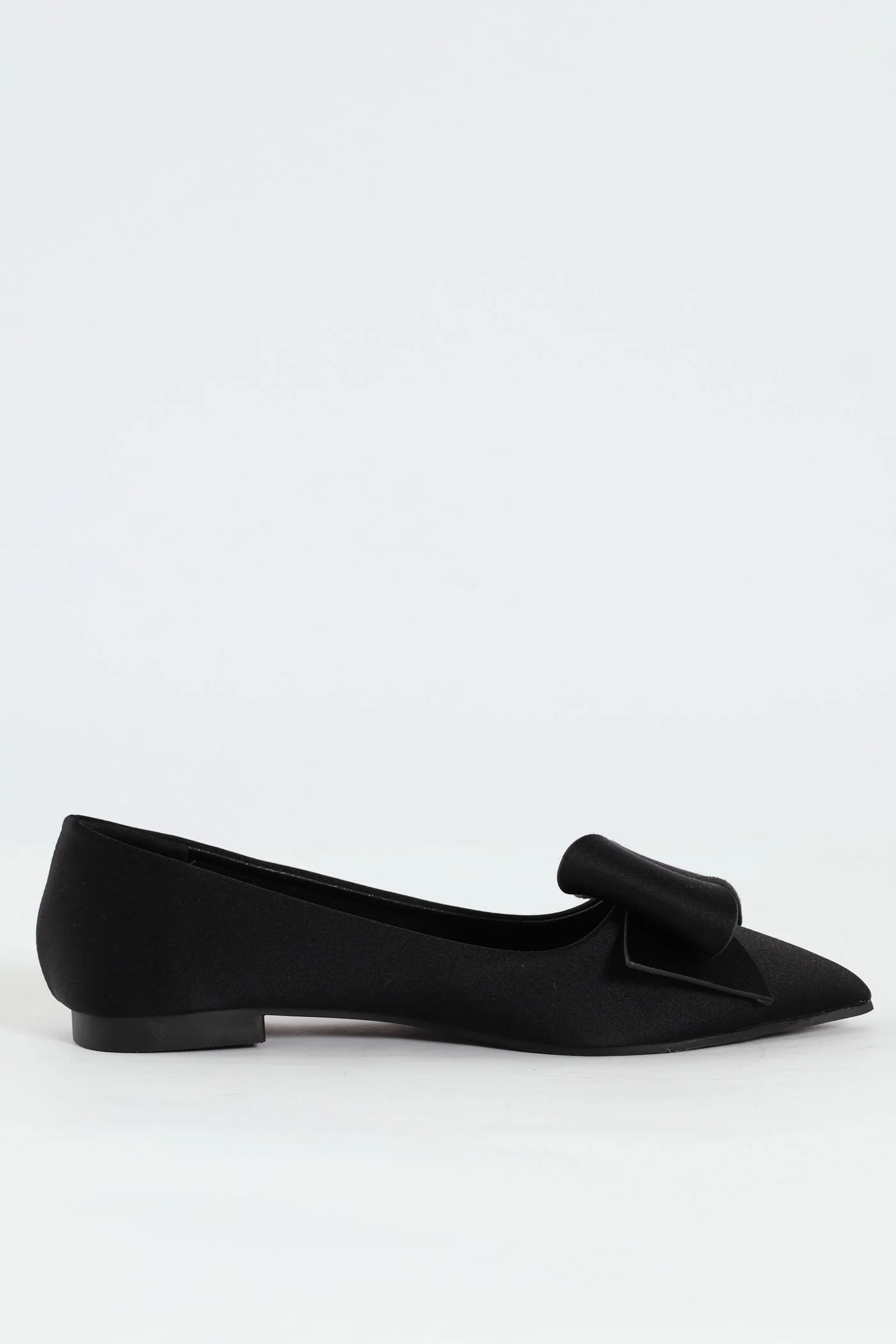 Full Satin Pointy Pump - Black - Image 4