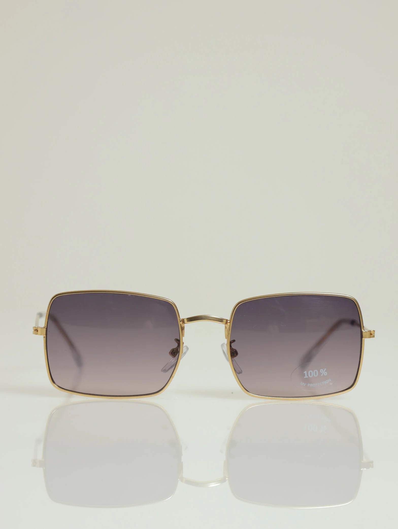 Funky Soft Square Metal Sunglasses - Gold