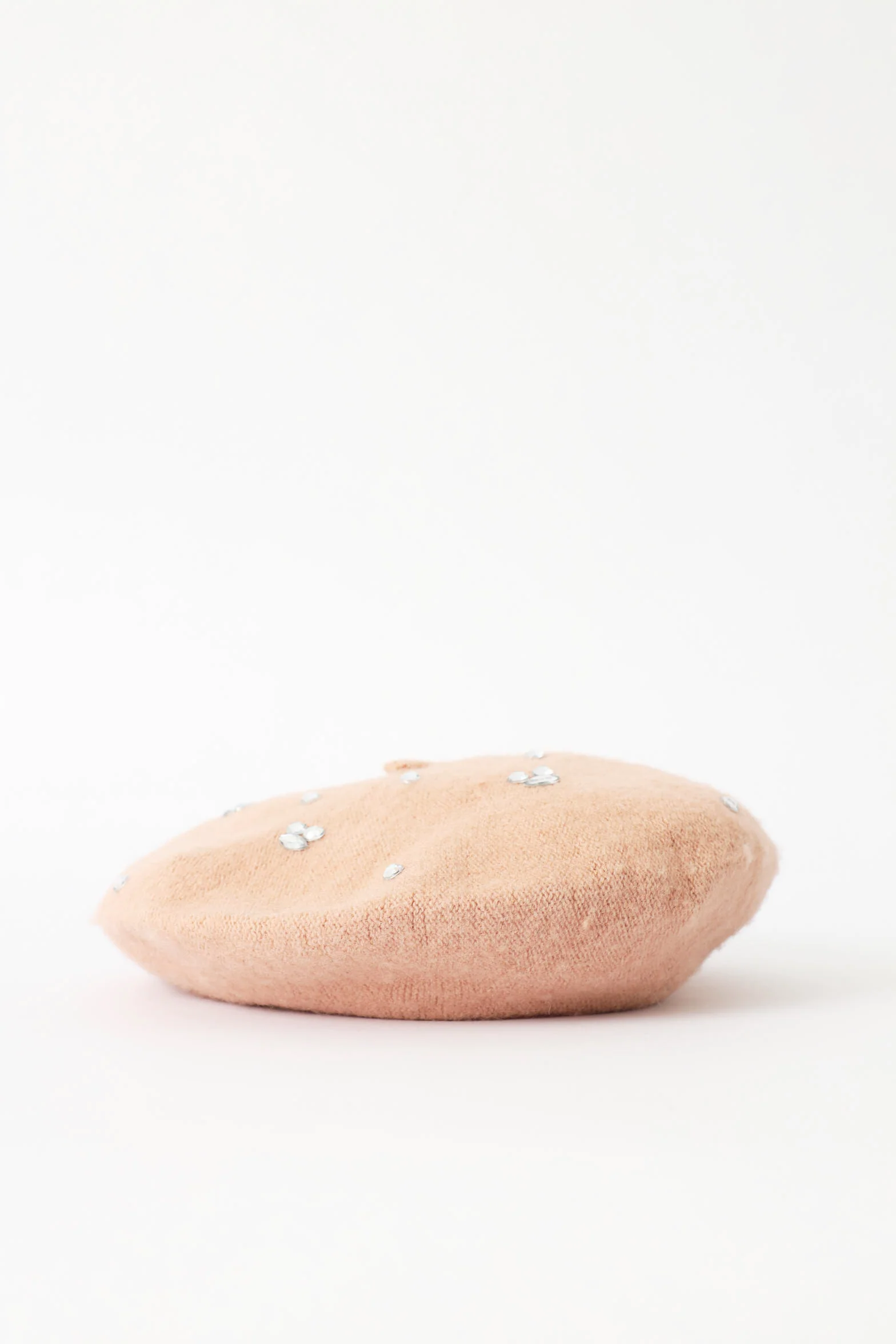 Gem Diamante Woolen Beret - Dusty Pink - Image 2