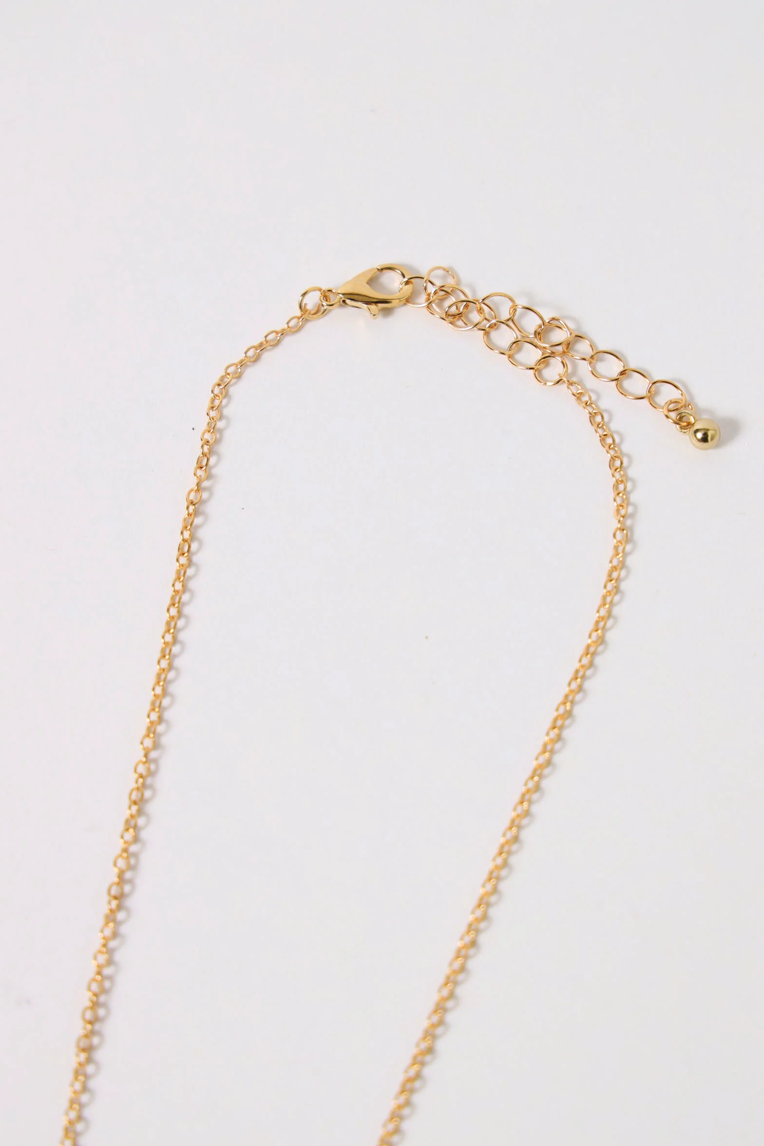 Gem Fan Pendant Necklace - Gold - Image 3