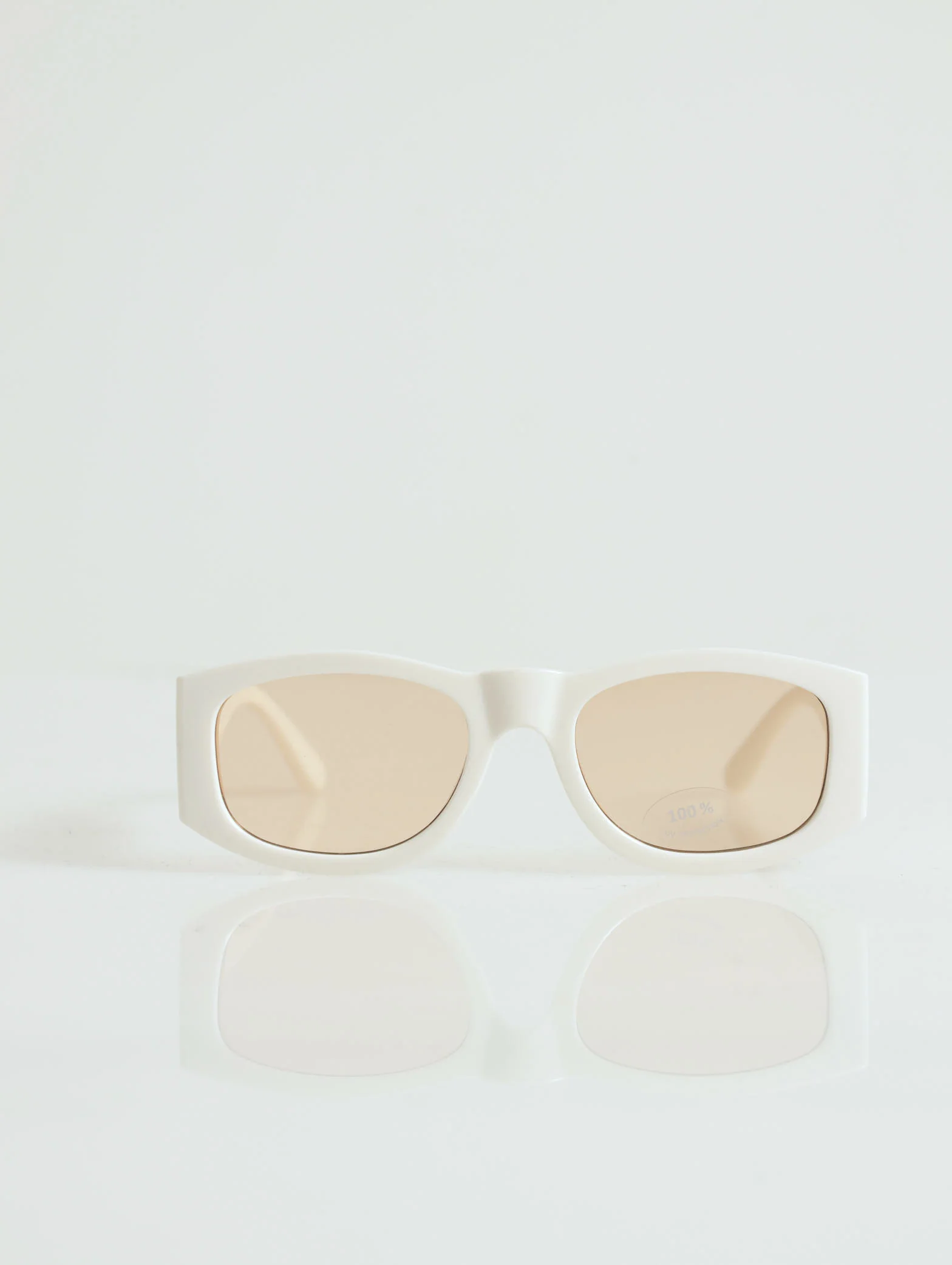 Geo Chunky Plastic Sunglasses - Cream