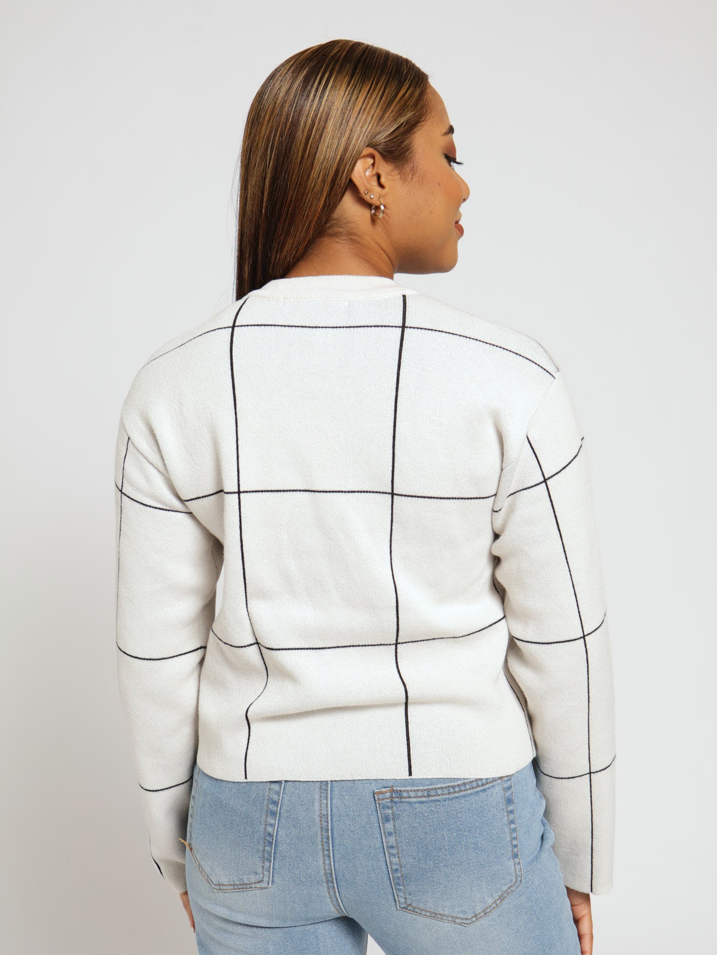 Geo Print Turtle Pullover - Cream - Image 3