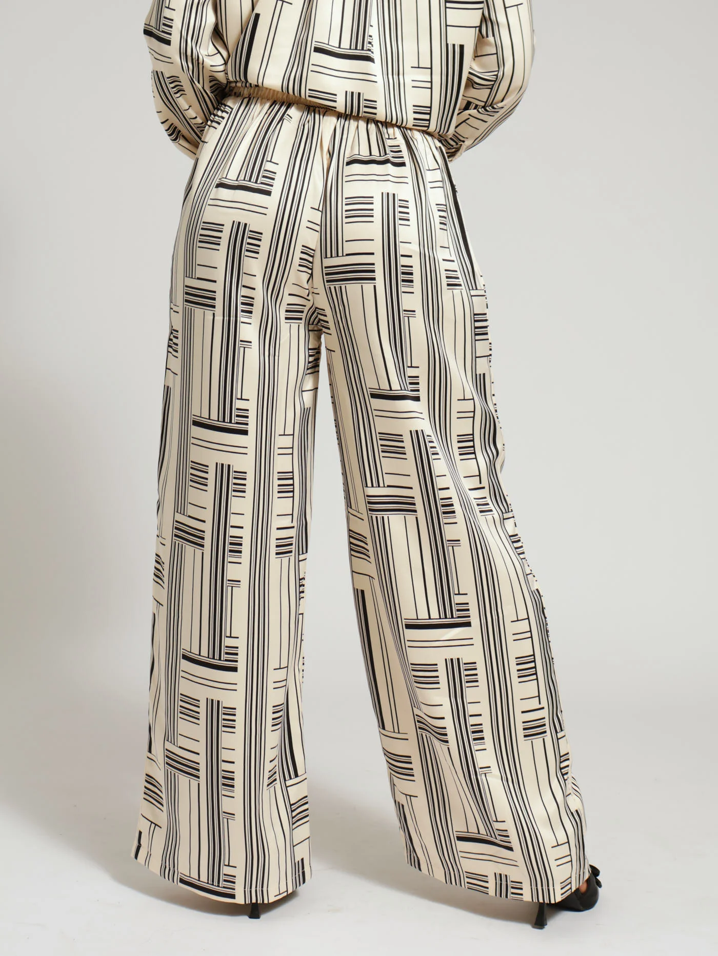 Geo Satin Pleated Pants - Image 3