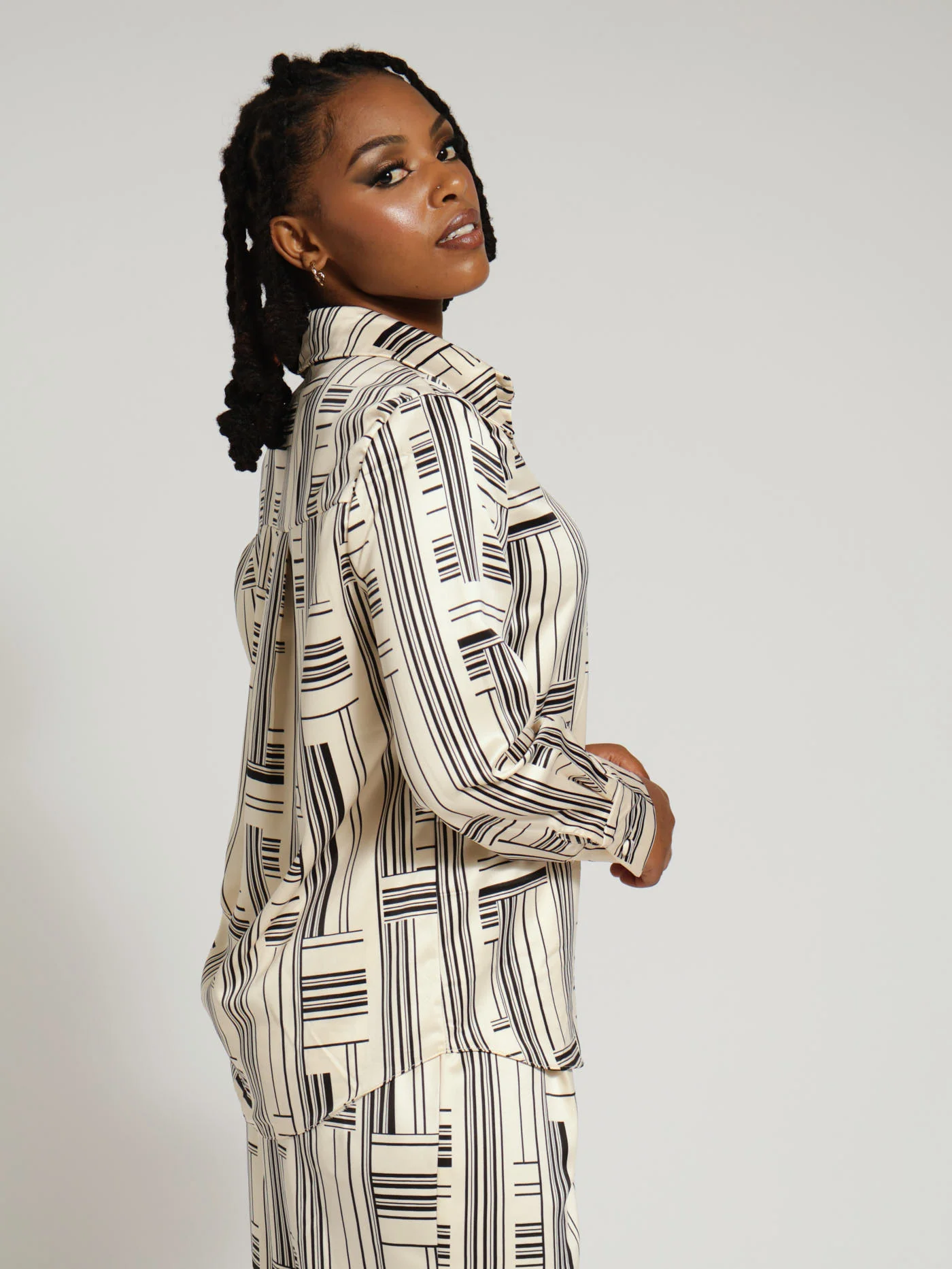 Geo Satin Shirt - Image 2