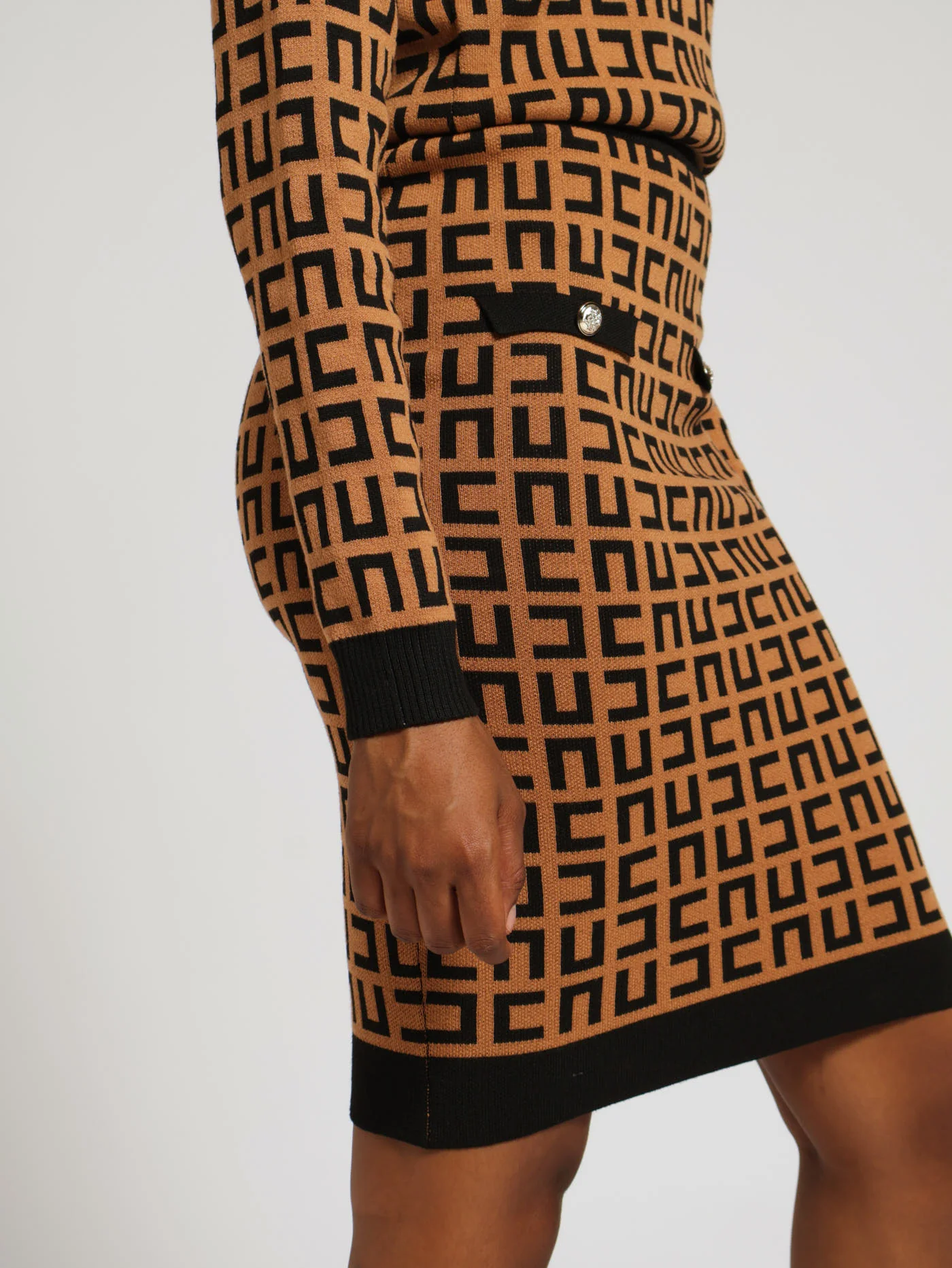 Geometric Print Knitwear Skirt - Image 3