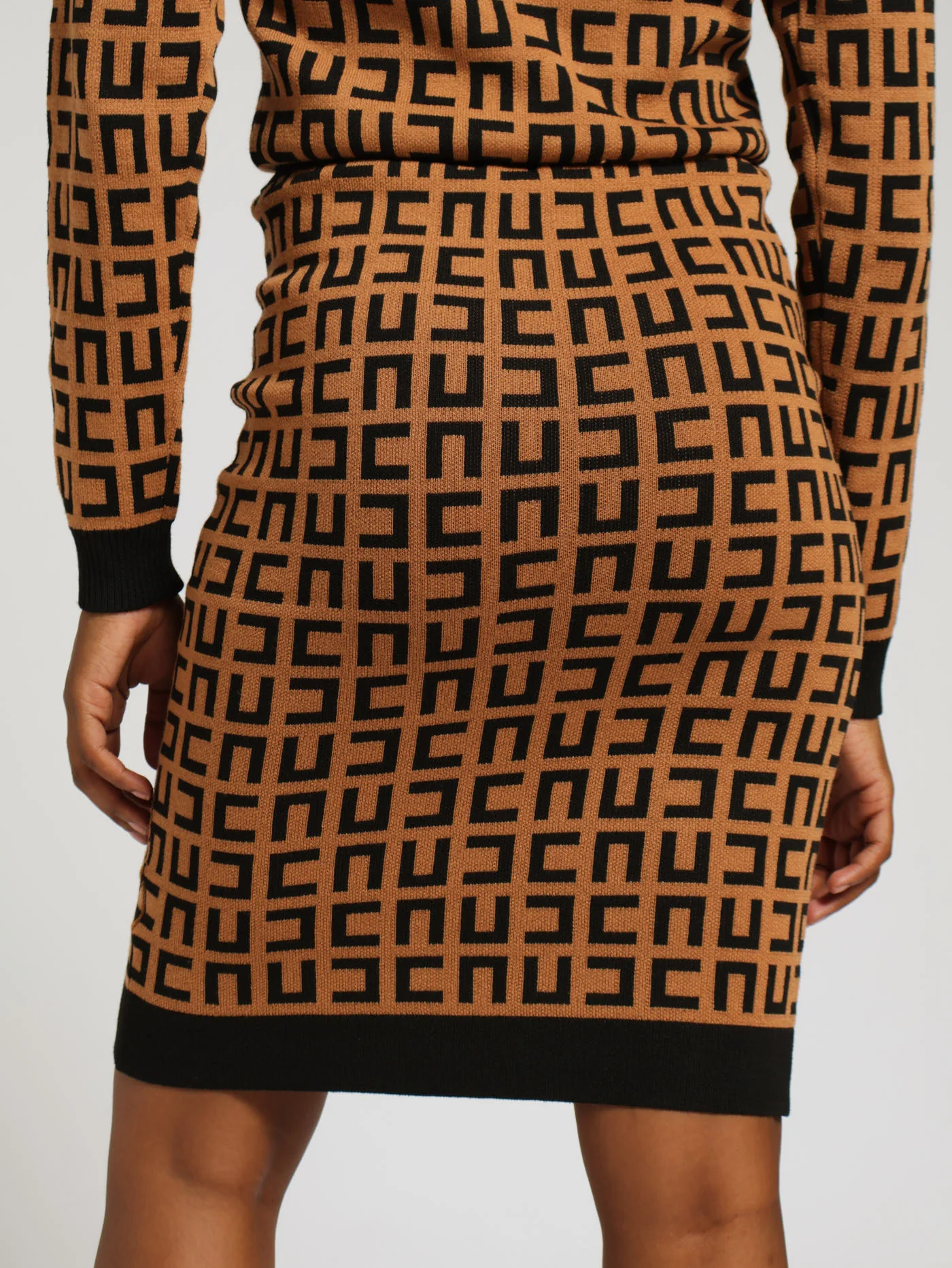 Geometric Print Knitwear Skirt - Image 4