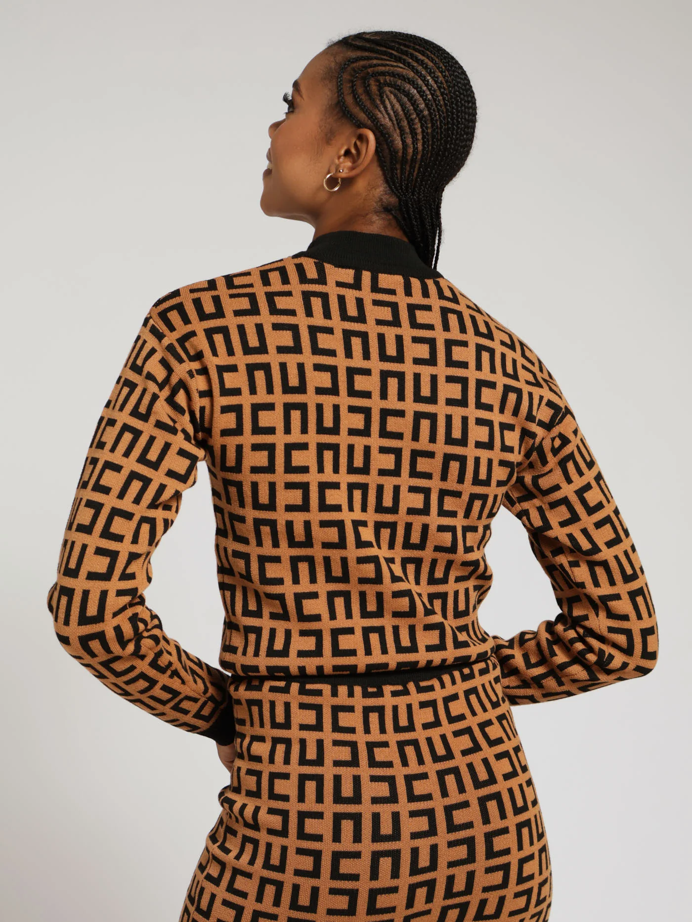 Geometric Print Knitwear Top - Image 3