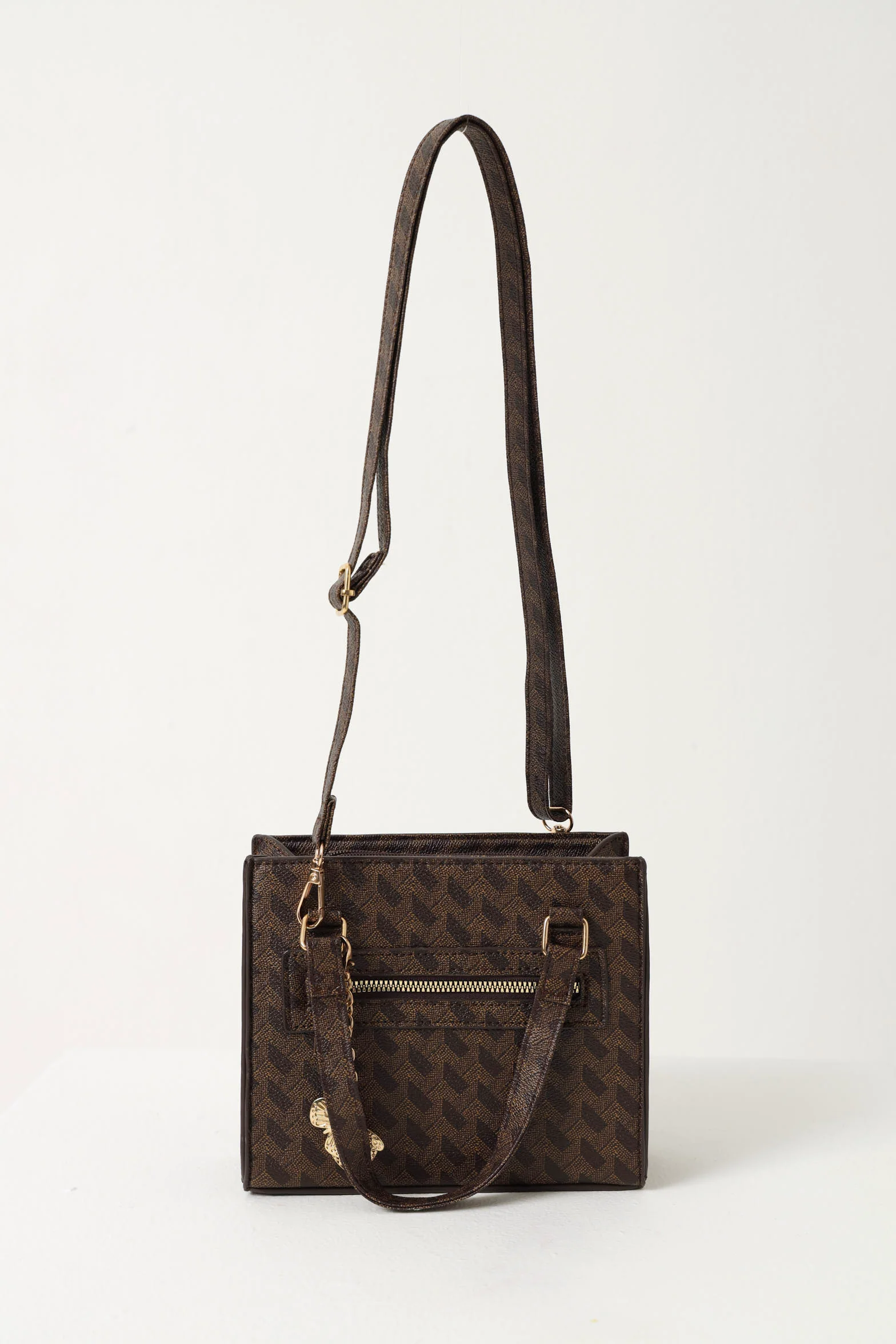 Geometric Printed Tote Bag -  Brown - Image 4
