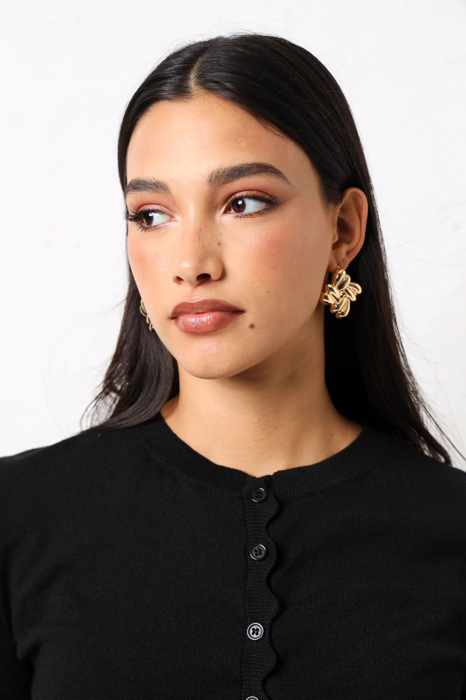 Geometric Statement Earrings - Gold - Image 3