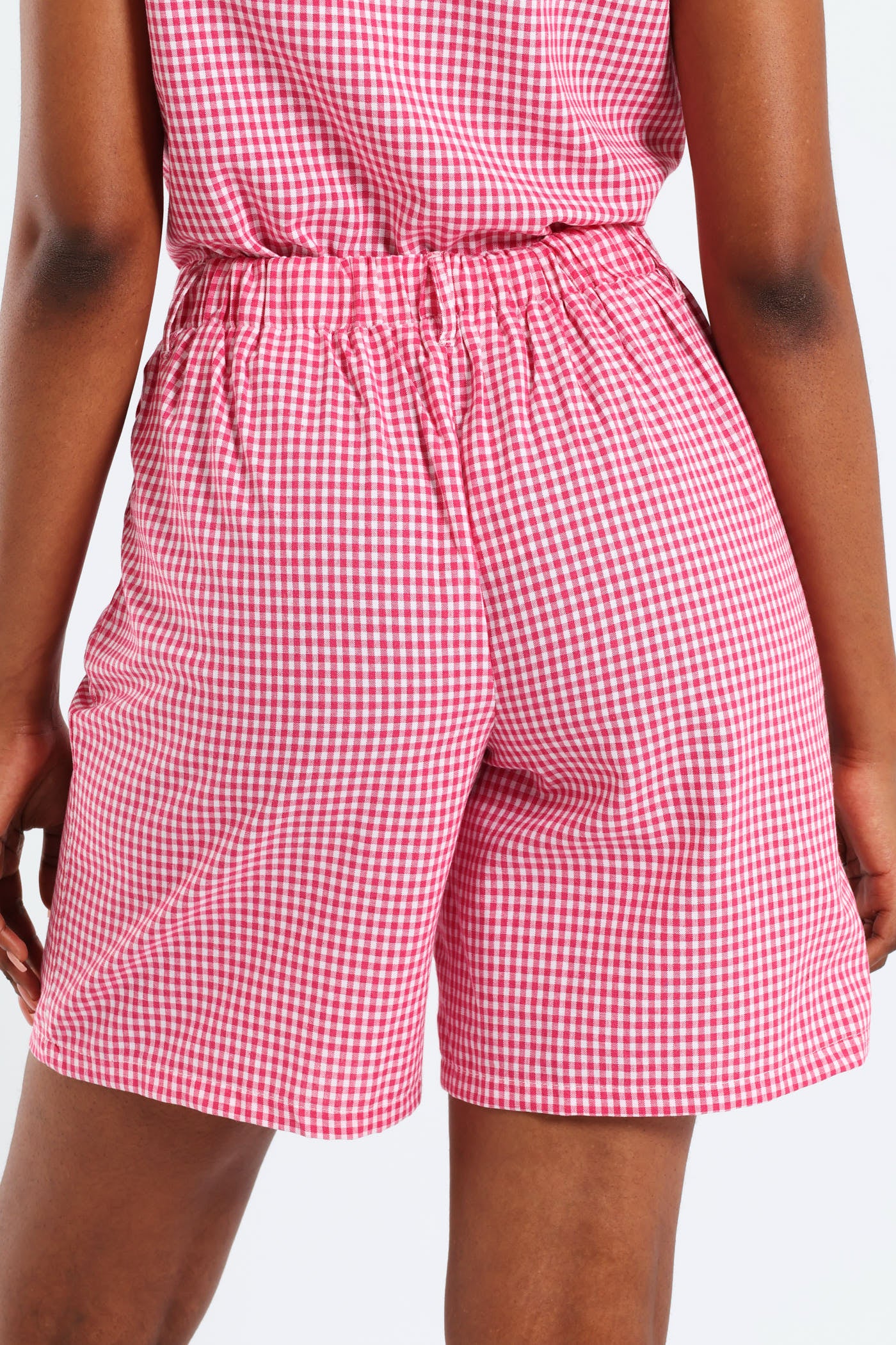 Gingham Print Shorts - Pink - Image 7