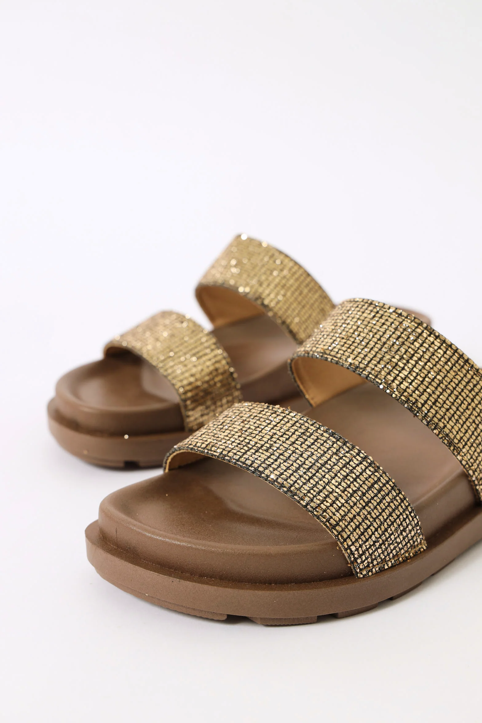 Glitz Double Strap Moulded Sandal - Bronze - Image 2