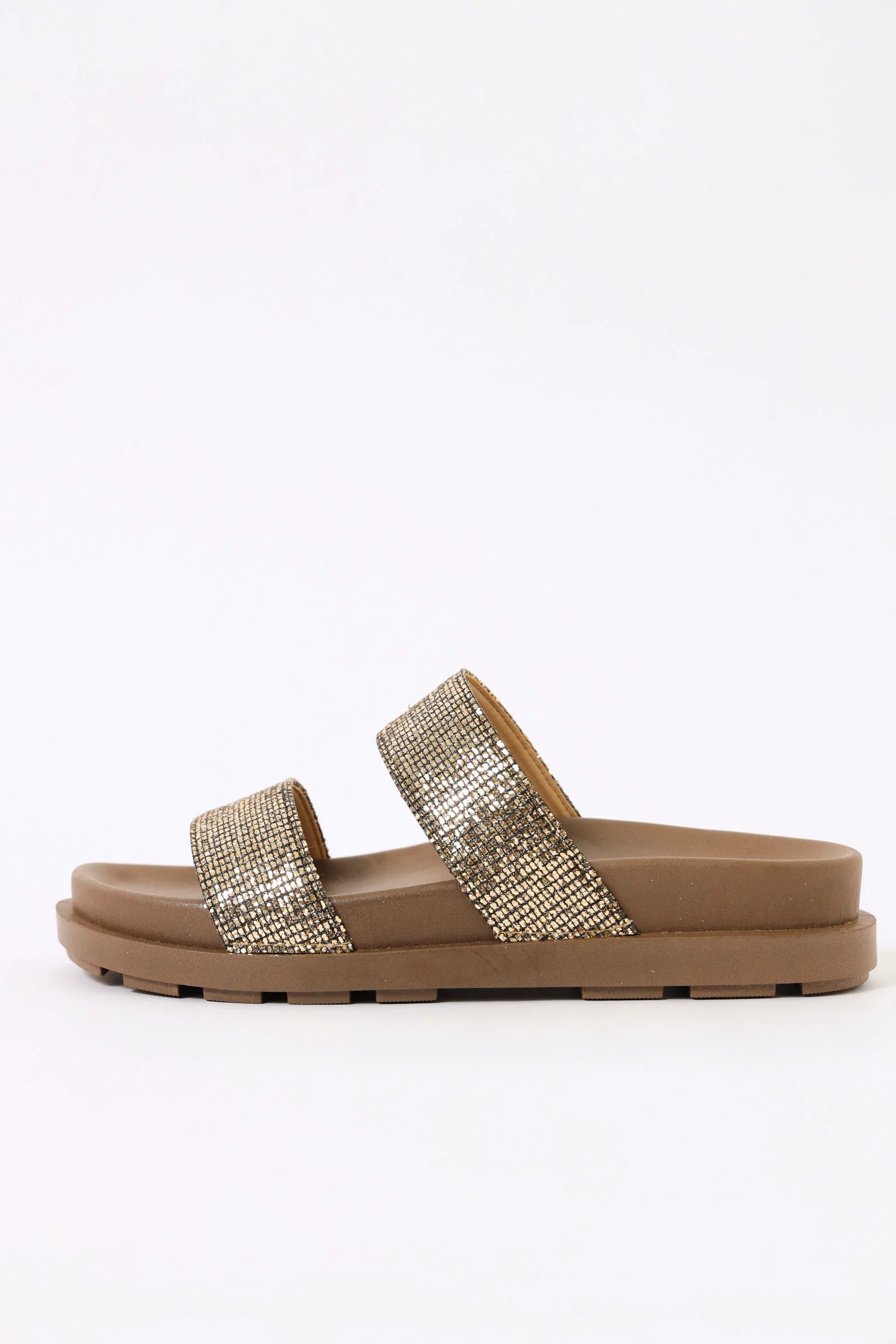 Glitz Double Strap Moulded Sandal - Bronze - Image 3