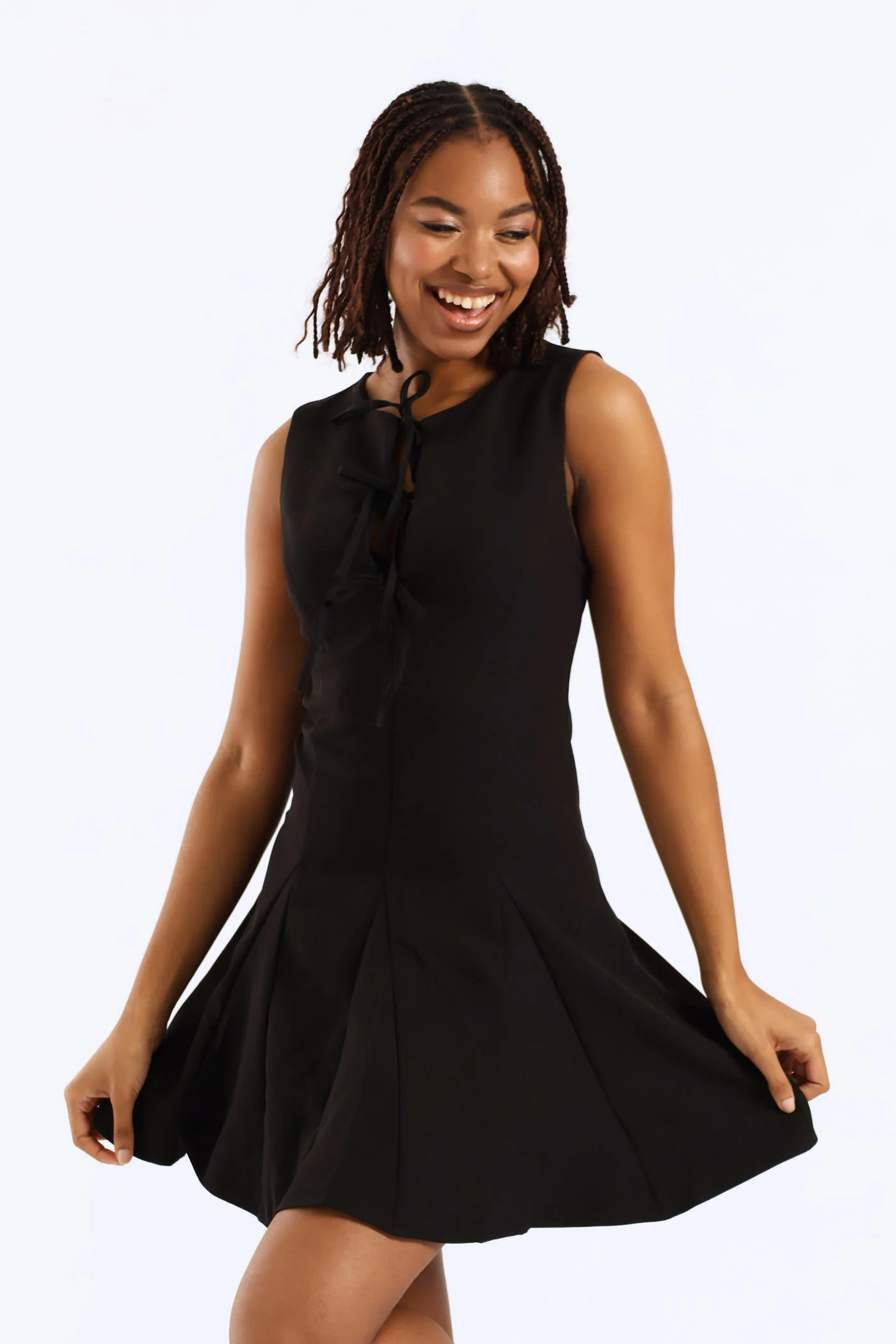 Godet Mini Dress - Black