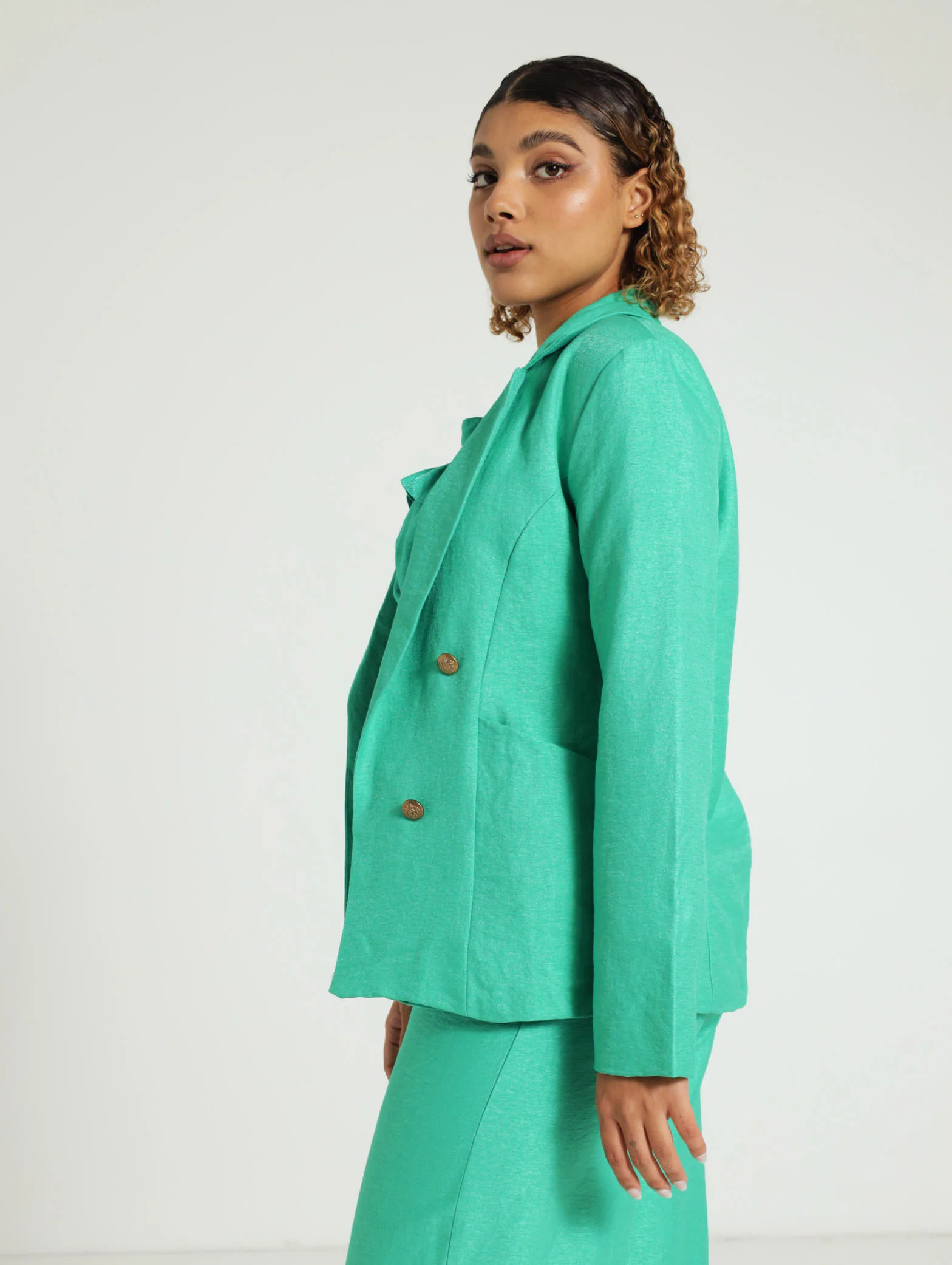 Gold Button Single Breasted Blazer - Image 3