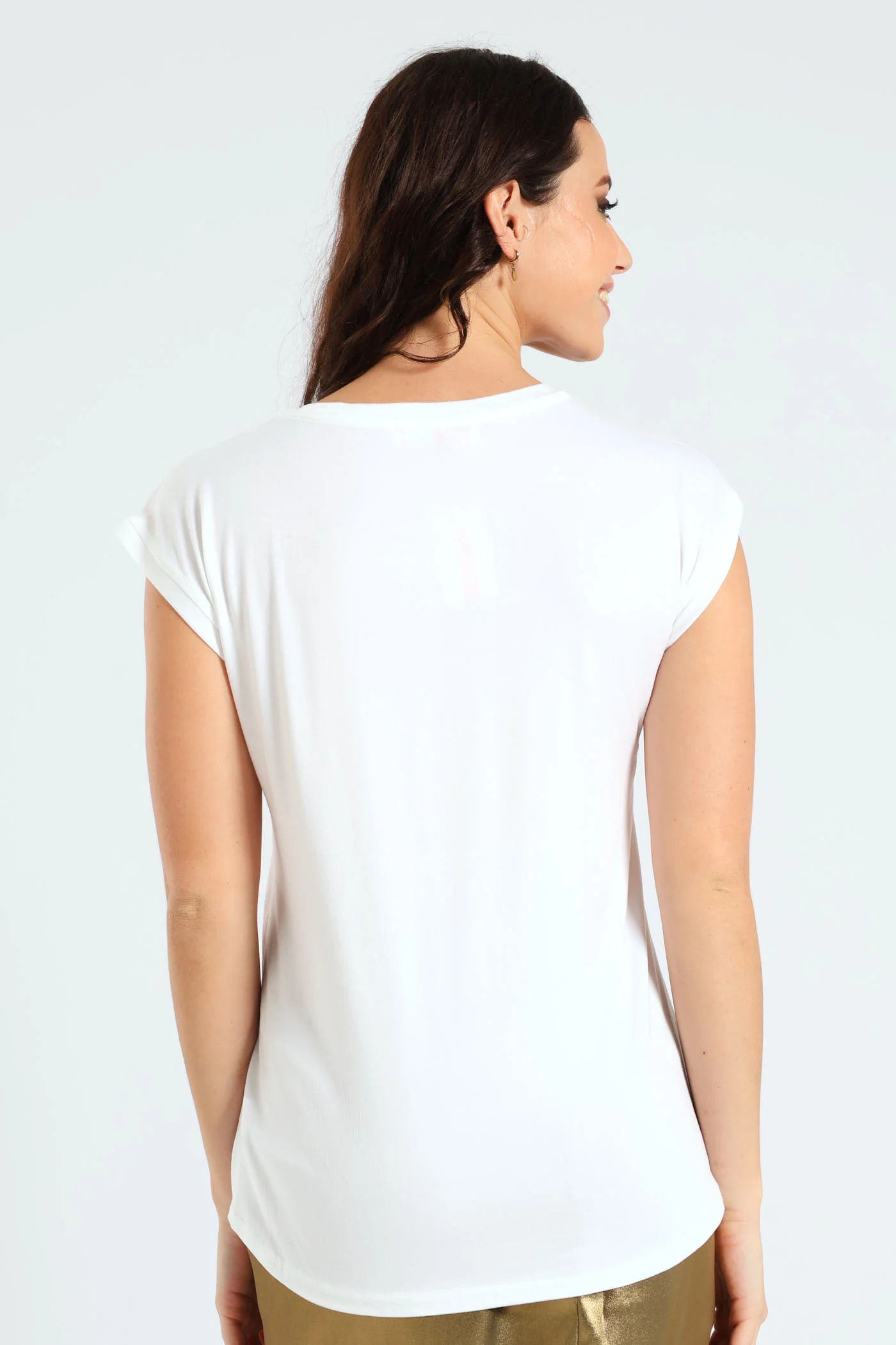 Gold Circle Combo Screen Tee - White - Image 3