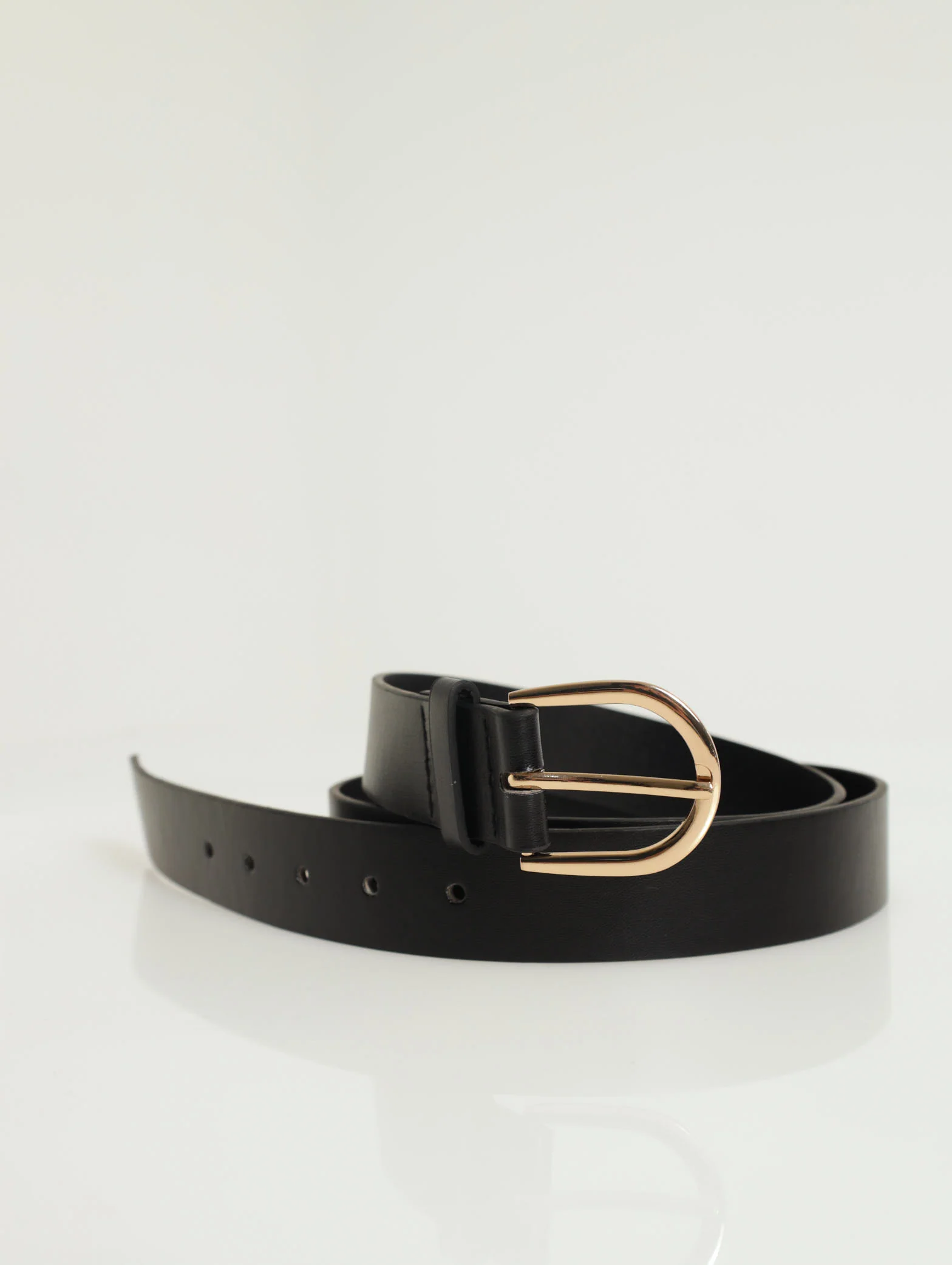 Gold Curved Buckle Pu Belt - Image 2