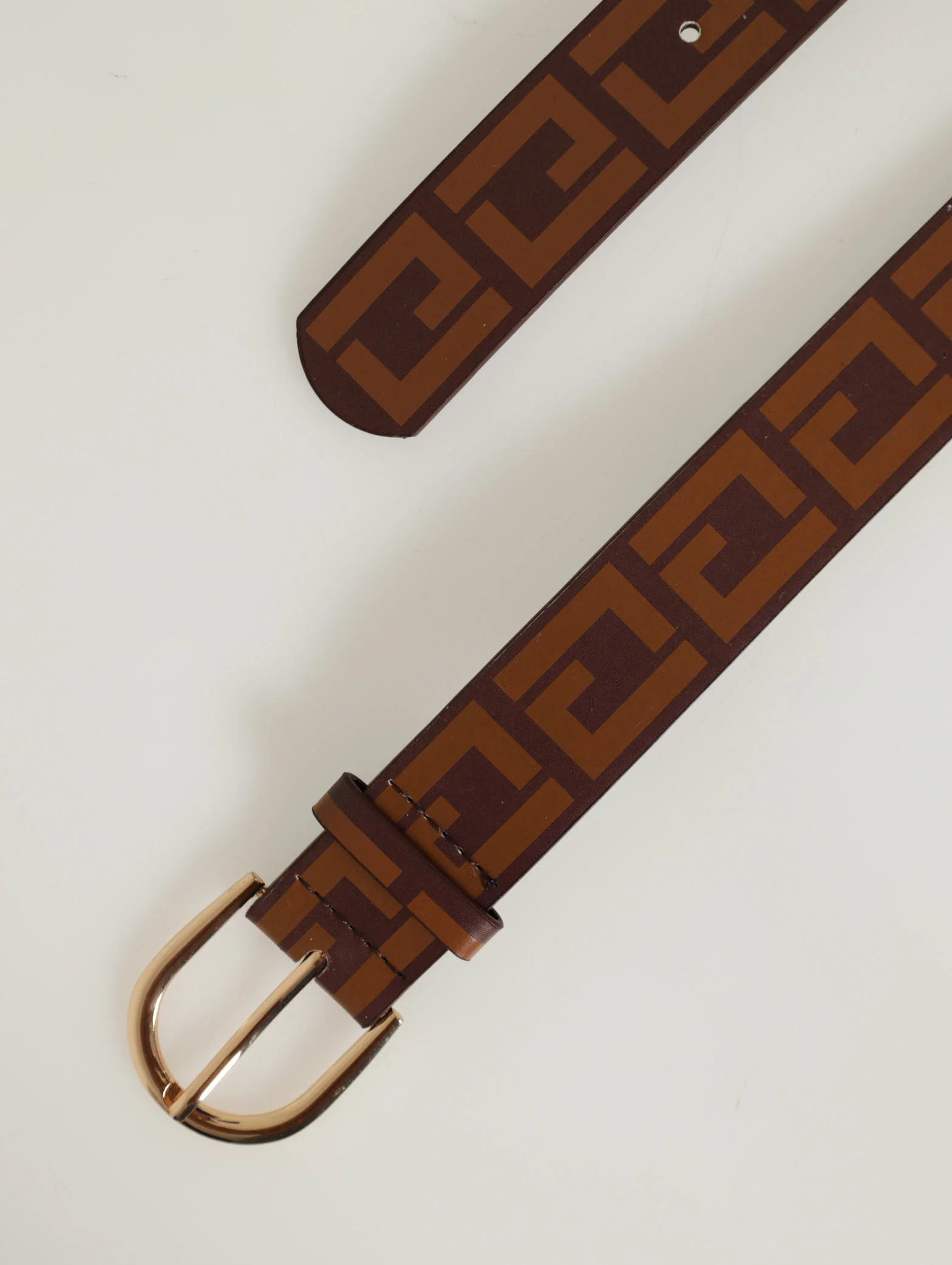 Gold Curved Buckle Pu Belt - Image 2