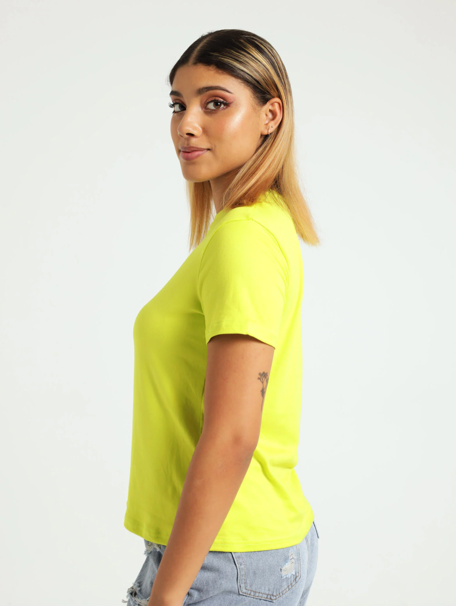 Gold Earring Fitted Tee - Image 2