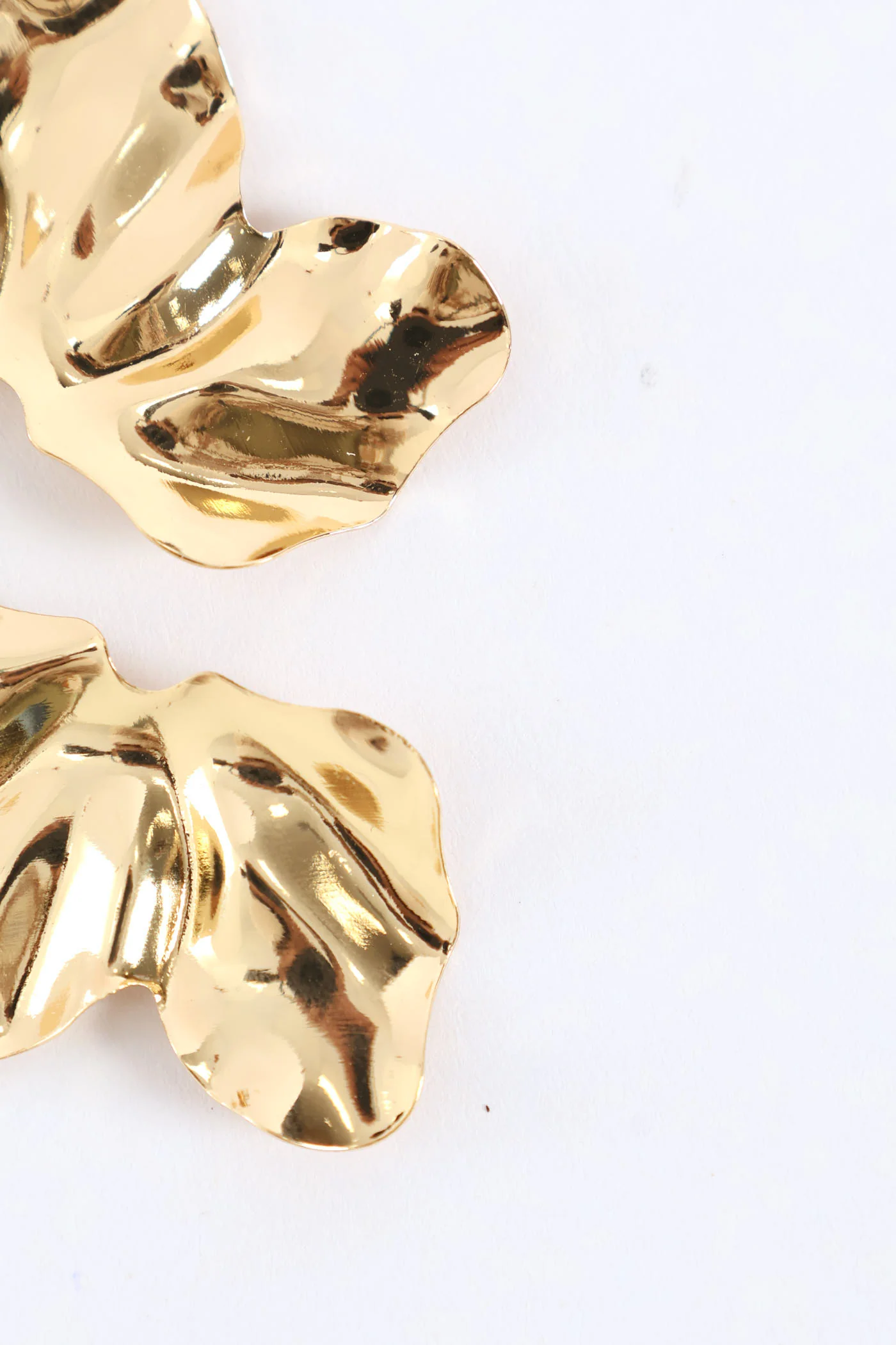 Half Petal Statement Earrings - Gold - Image 3