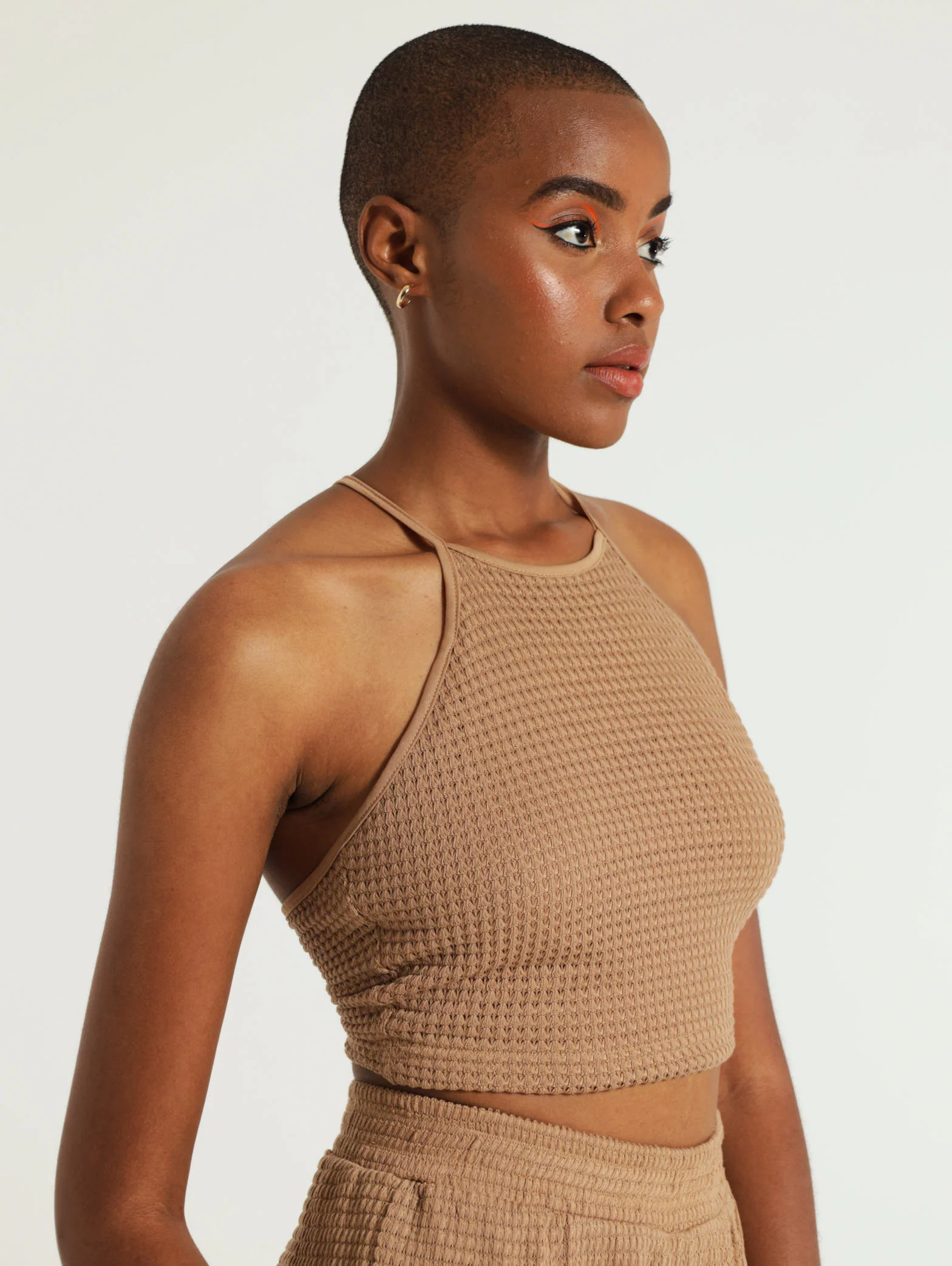 Halter Knit Crochet Look Top - Image 2