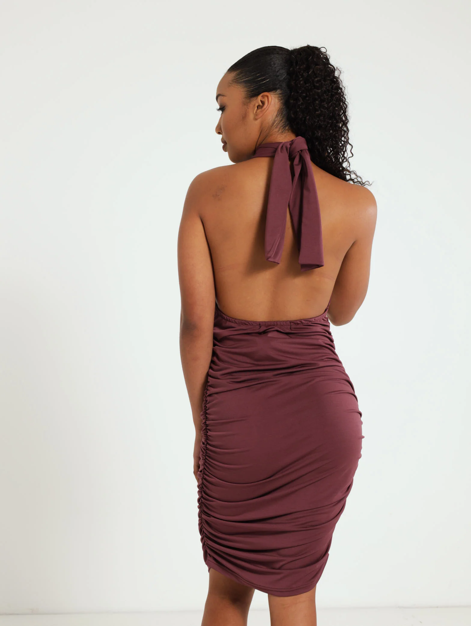 Halter Neck Slinky Cutout Dress - Image 3